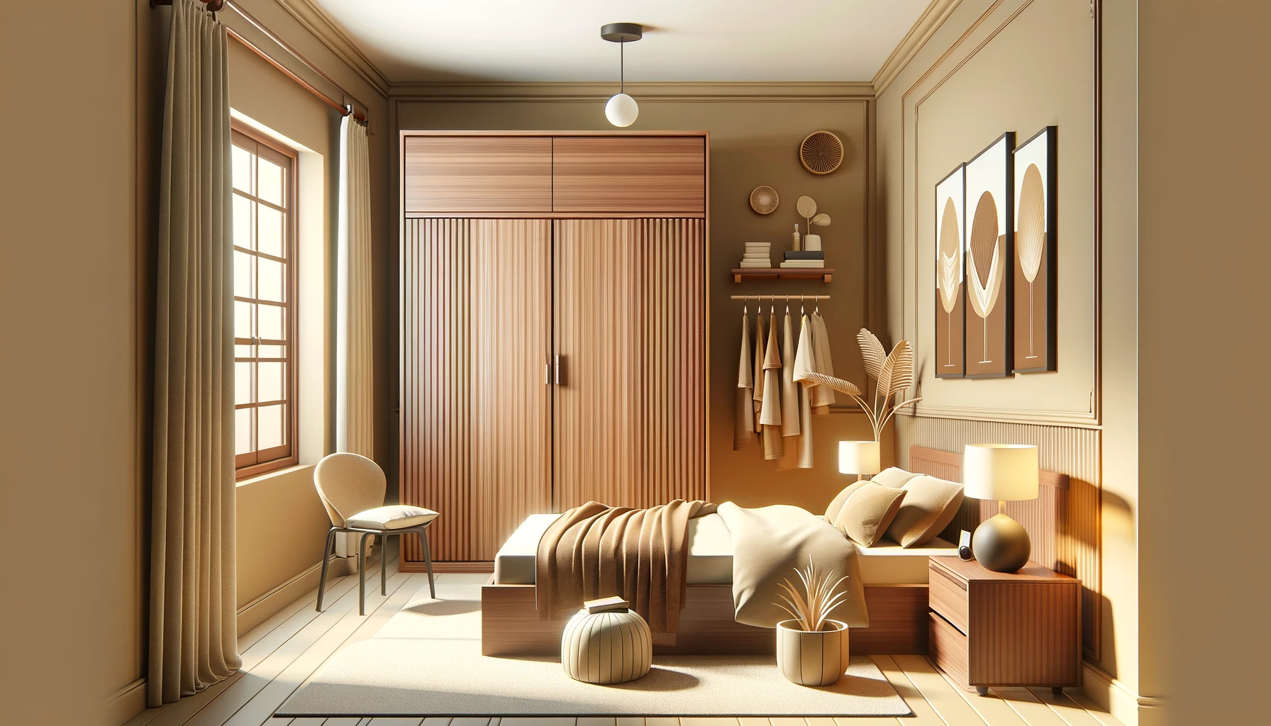 Bathing in Beige: A Refined Bedroom with Streamlined Traditional Aesthetics | Material Depot