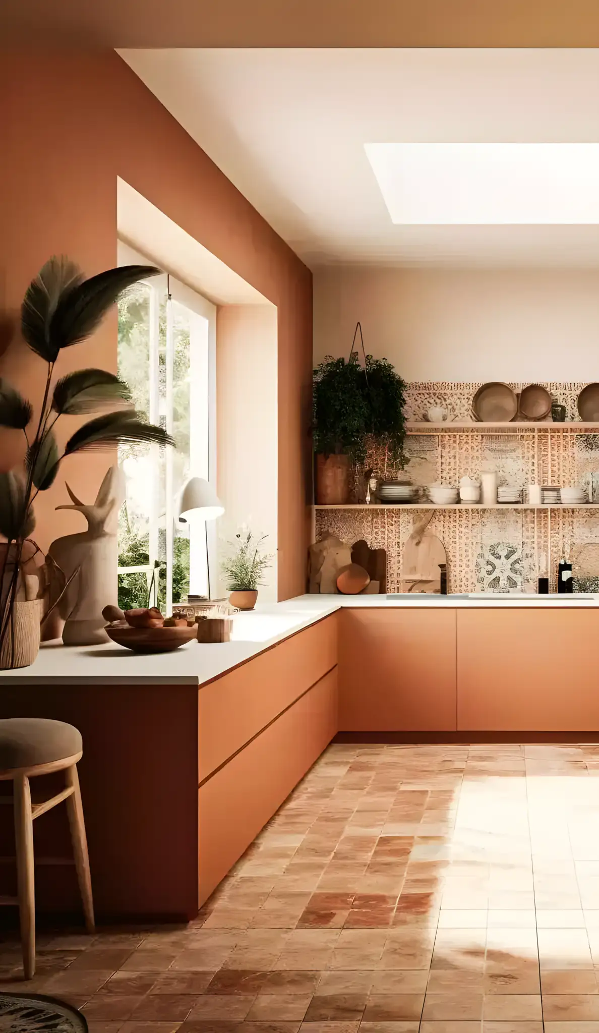 Beautiful Kitchen With Orange Laminates | Material Depot