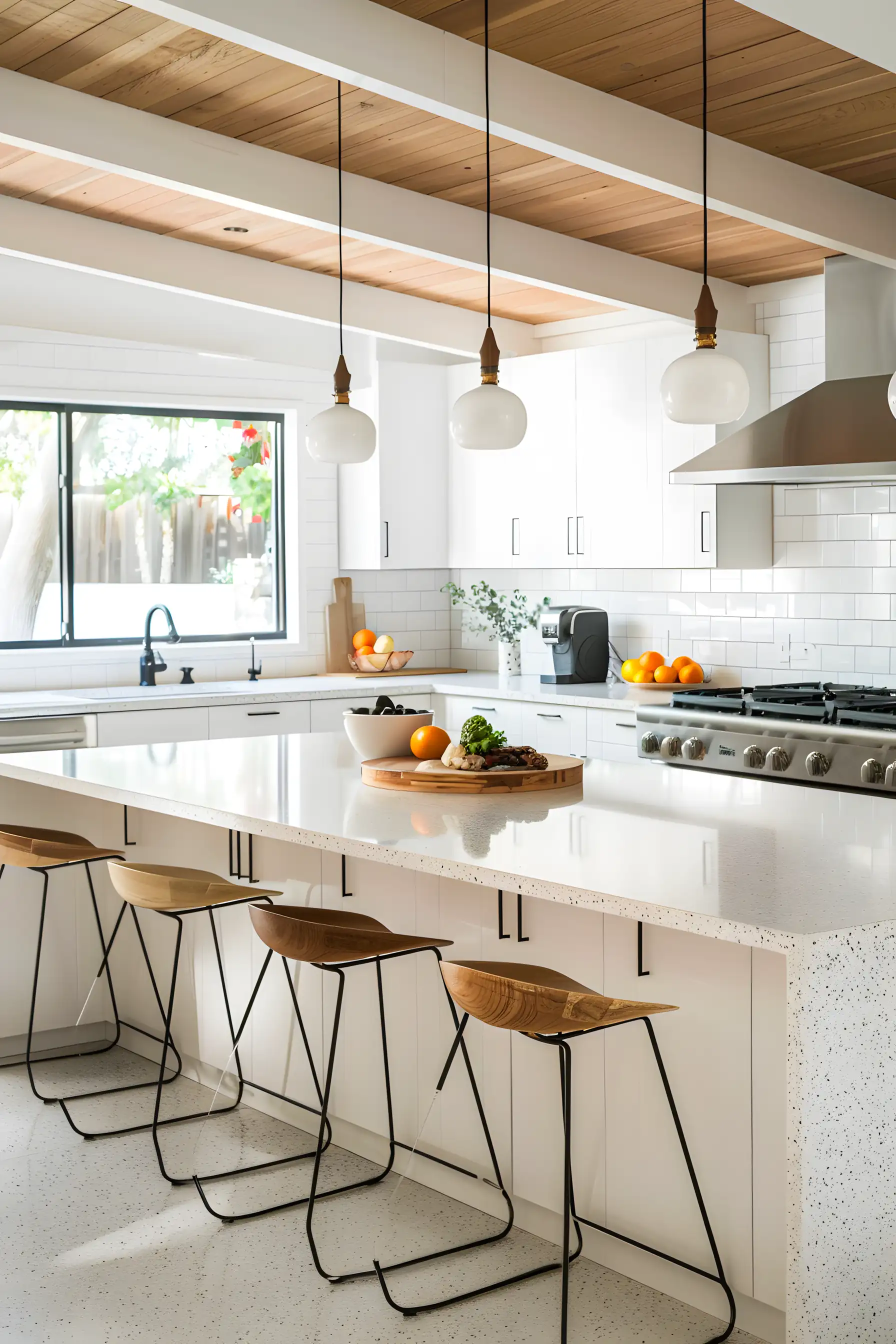 Bright White Kitchen With Quartz Countertops | Material Depot