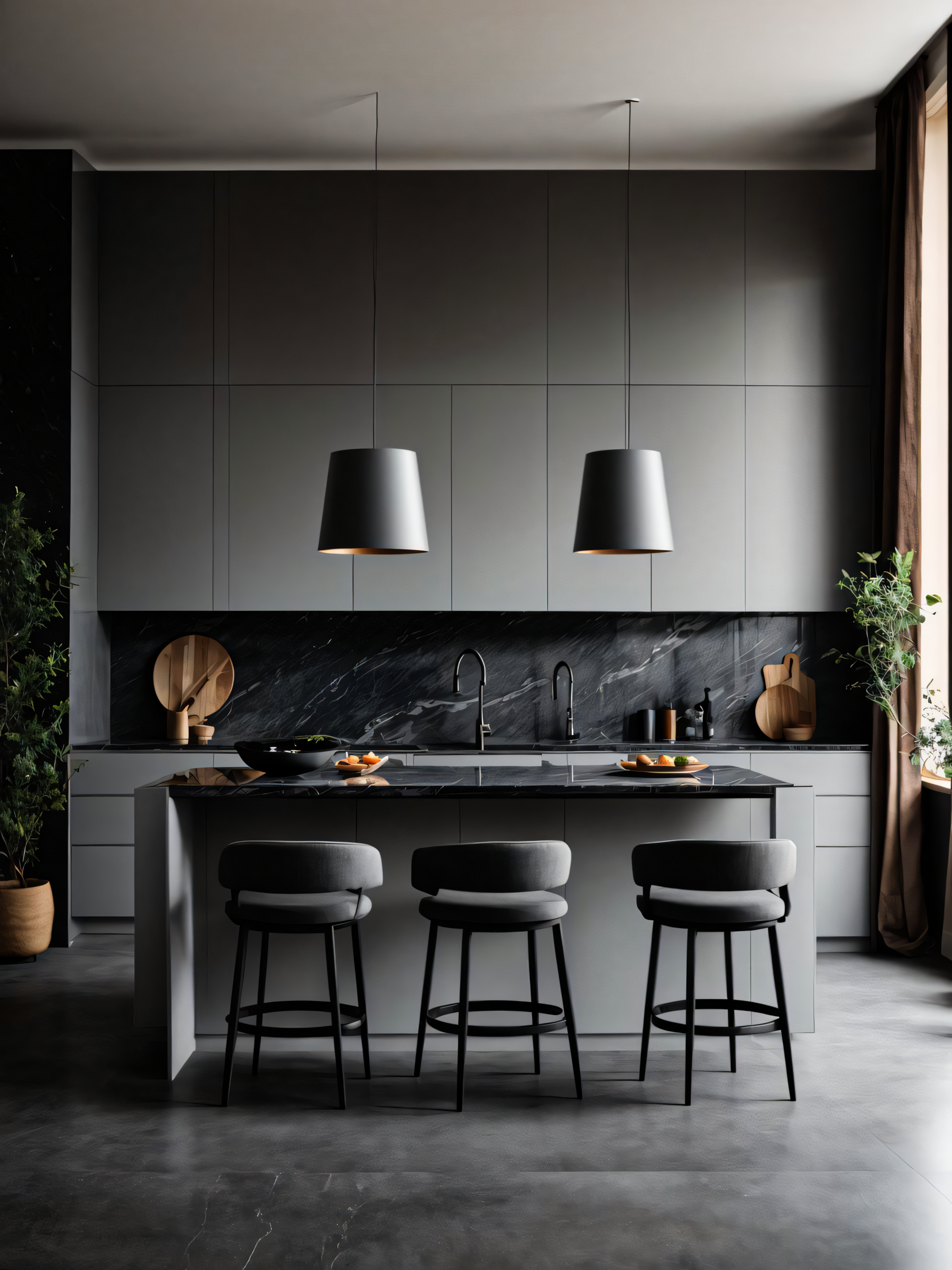 Charcoal Charm : Understand luxury in kitchen interiors | Material Depot