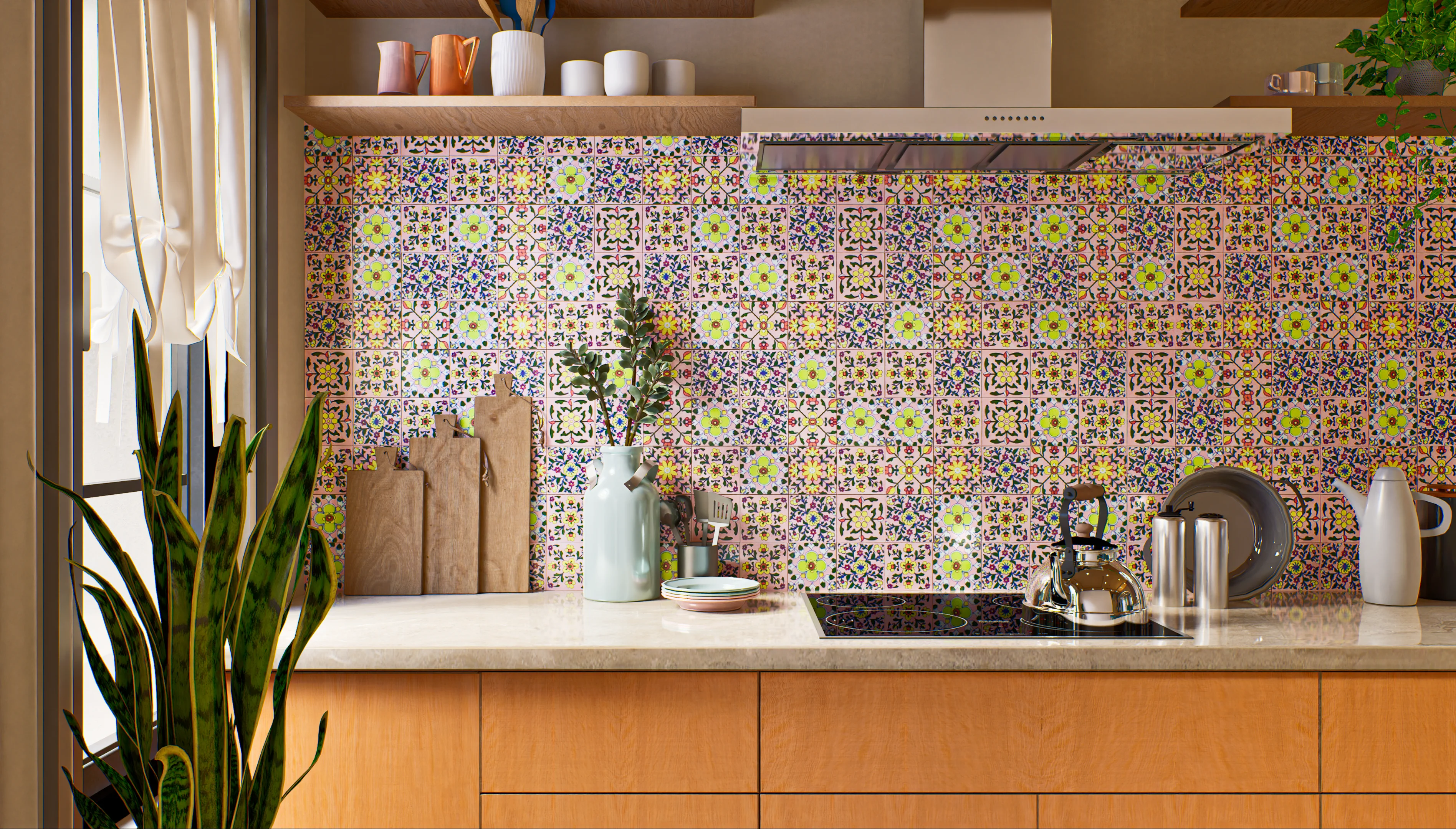 Charming Handcrafted Backsplash in a Cozy Kitchen
 | Material Depot