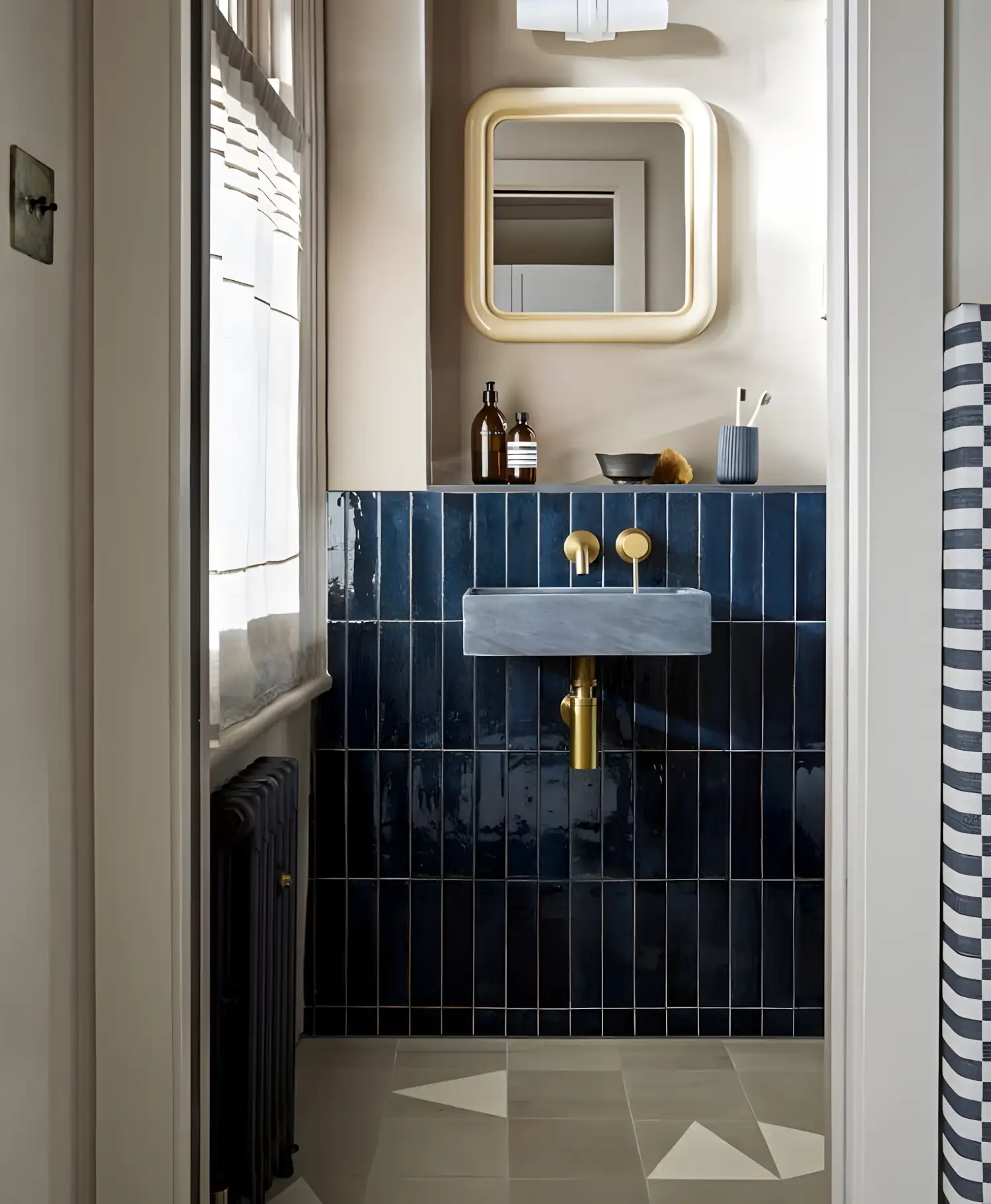 Chic Elegance: Navy and Gold Bathroom Design | Material Depot