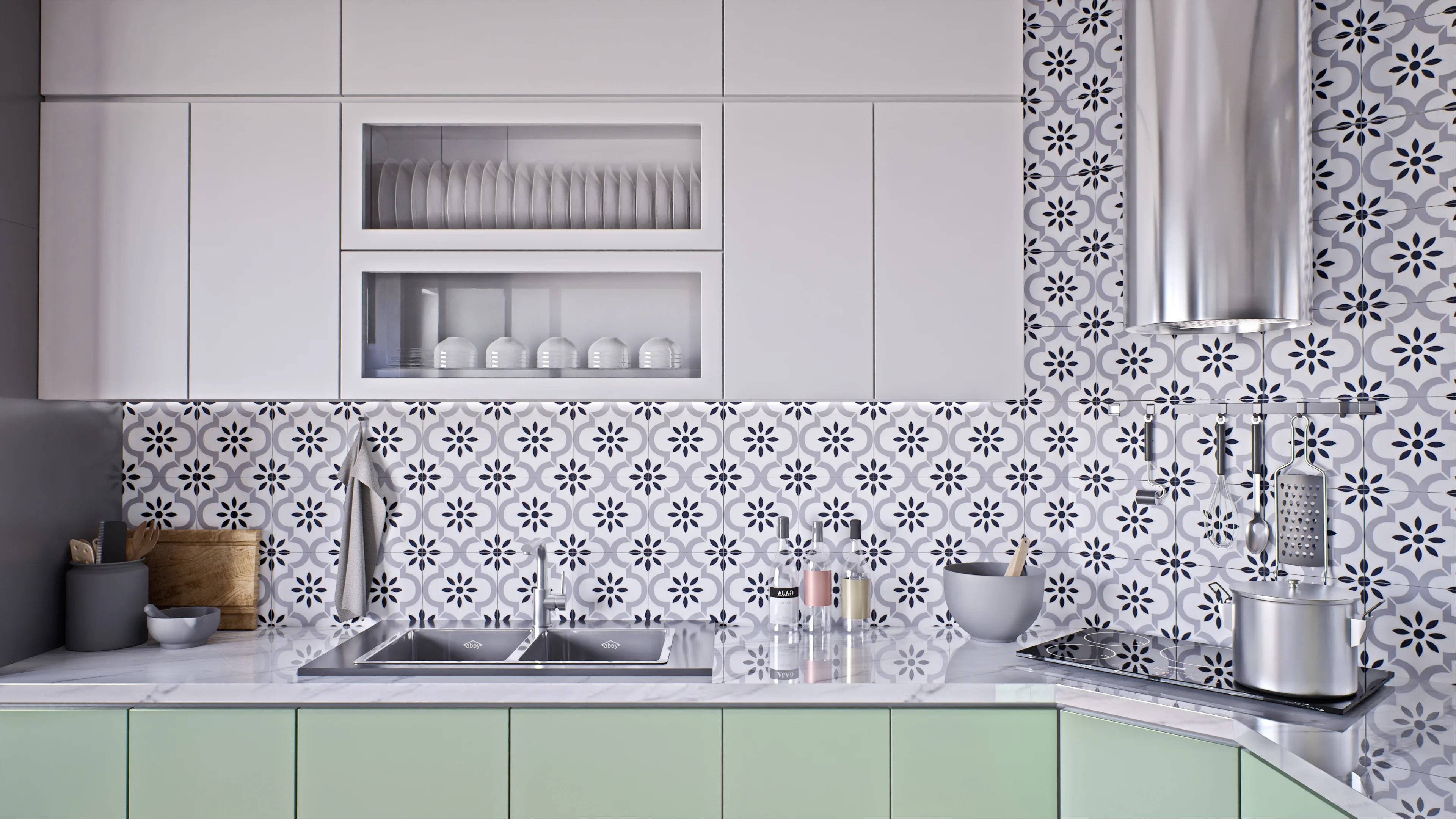 Chic Floral Kitchen Backsplash | Material Depot