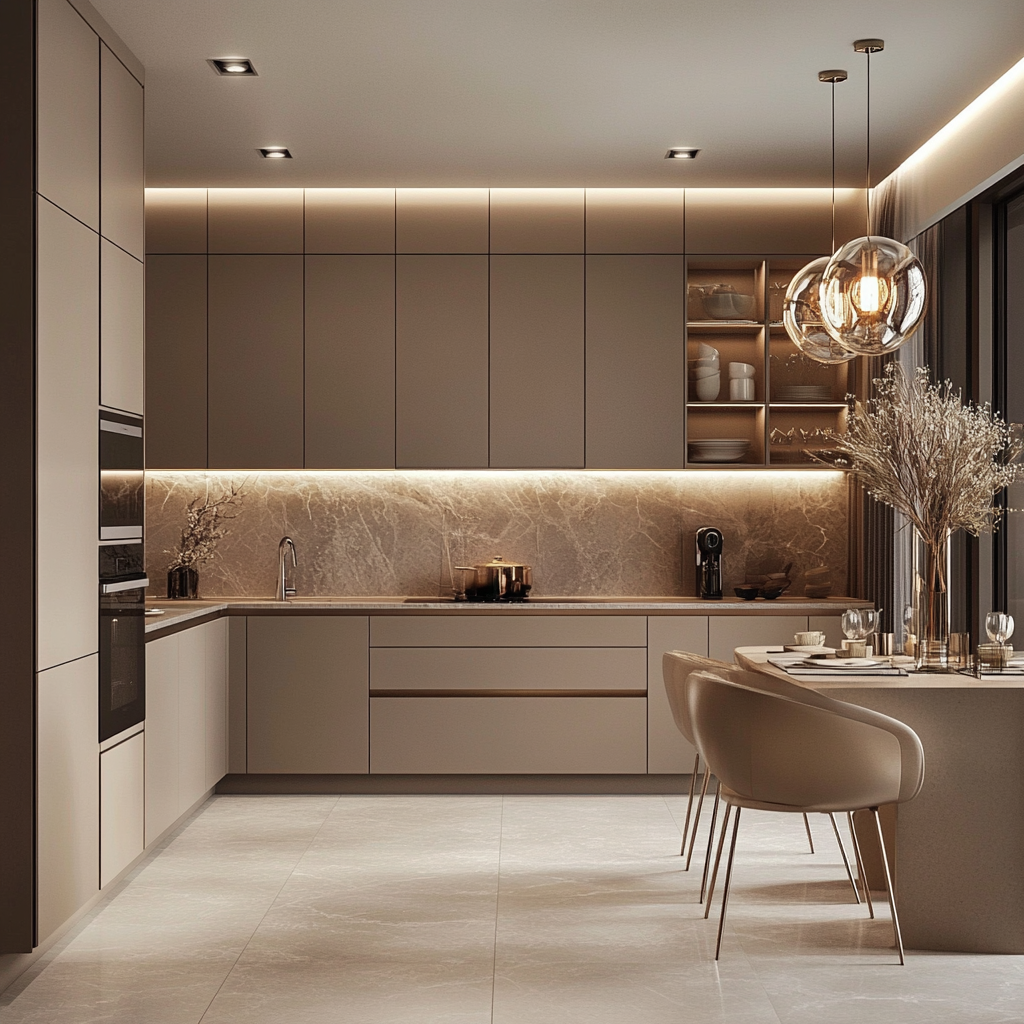 Chic Minimalism: Stylish Kitchen with Streamlined Design Elements | Material Depot