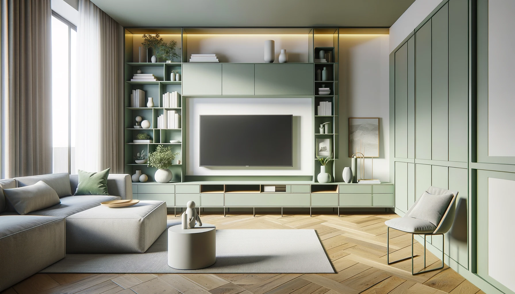 Contemporary Calm: Pastel Green Palette with Sleek Modern Design | Material Depot