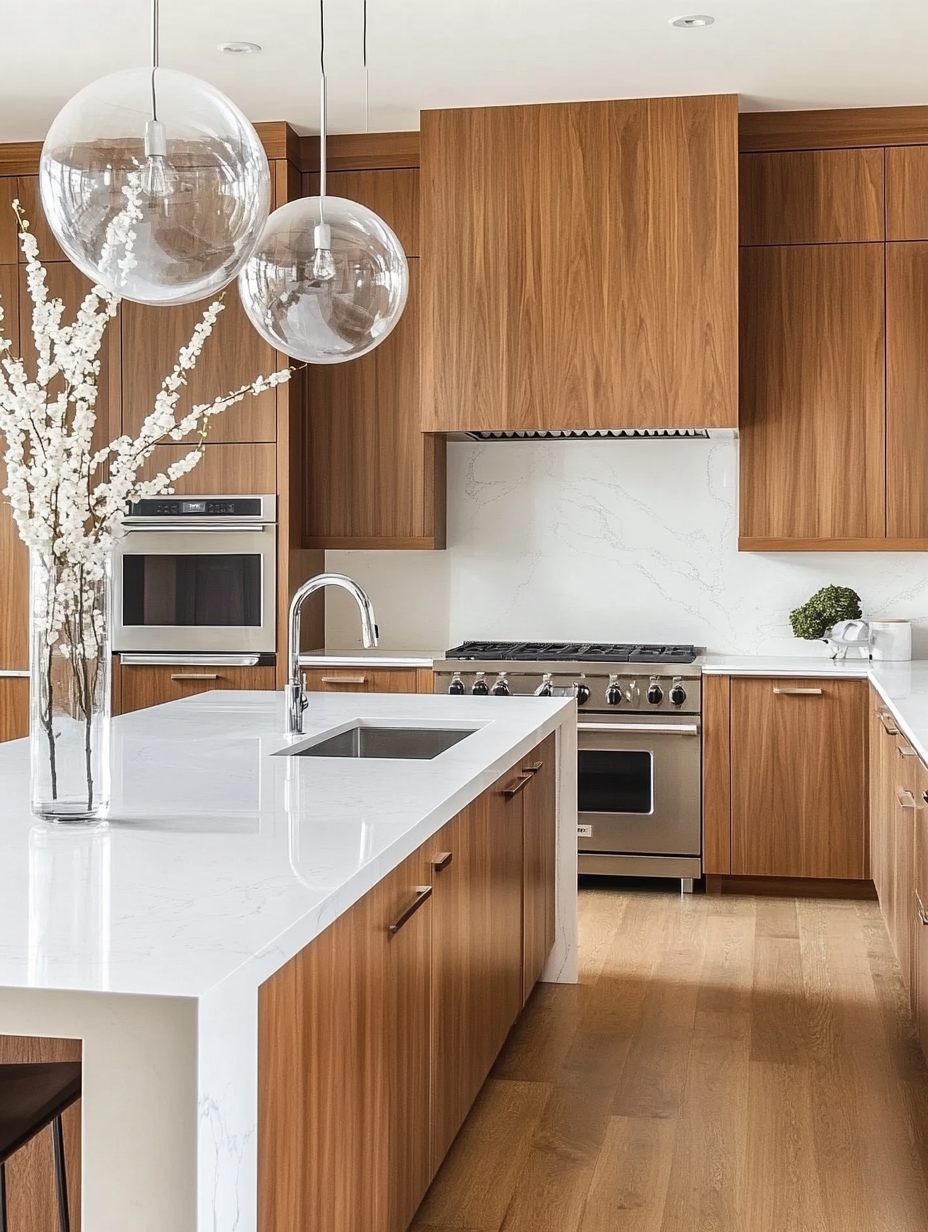 Contemporary Kitchen with Open Shelving and Modern Fixtures | Material Depot