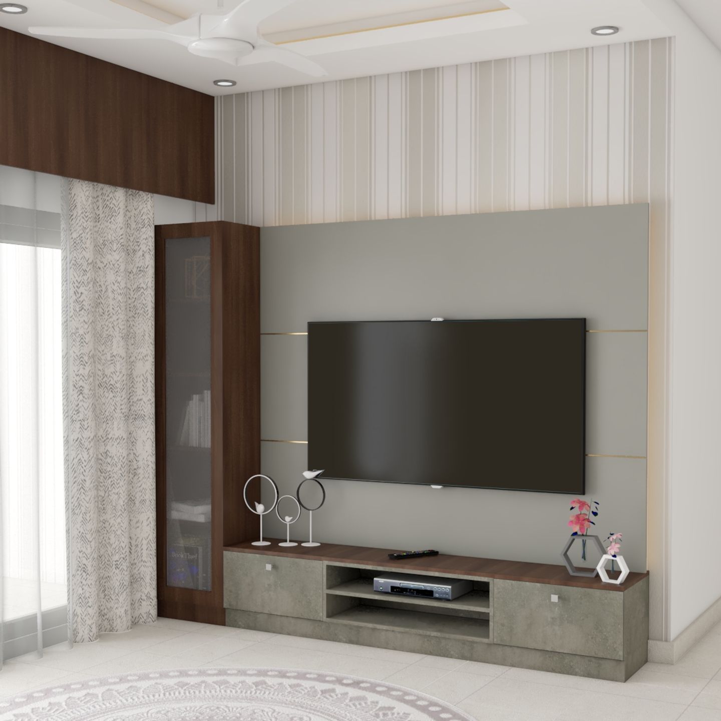 Grey & Wood TV Unit Elegance