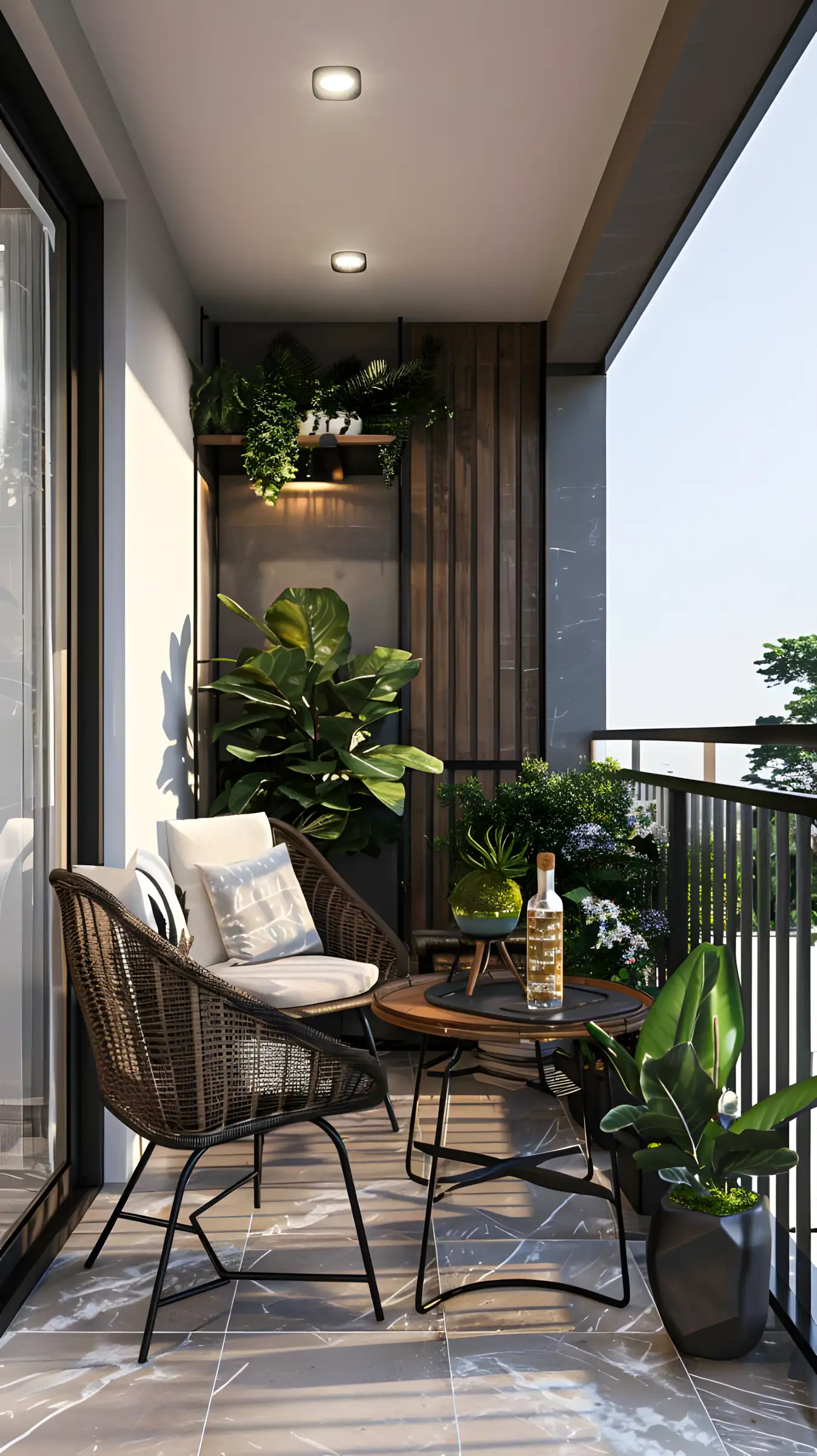 Cozy Balcony Oasis with Contemporary Decor | Material Depot