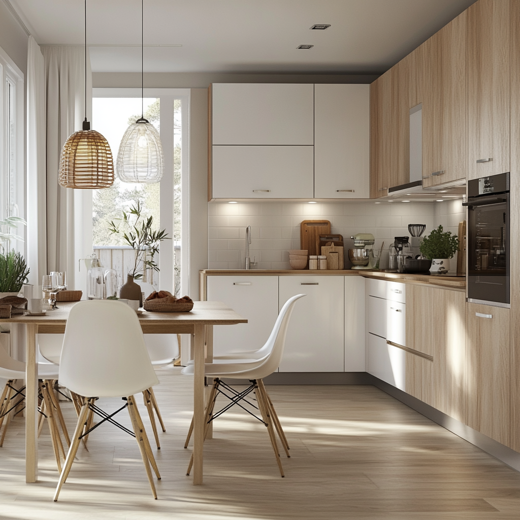 Cozy Scandinavian Kitchen with Wood Accents and Natural Light | Material Depot