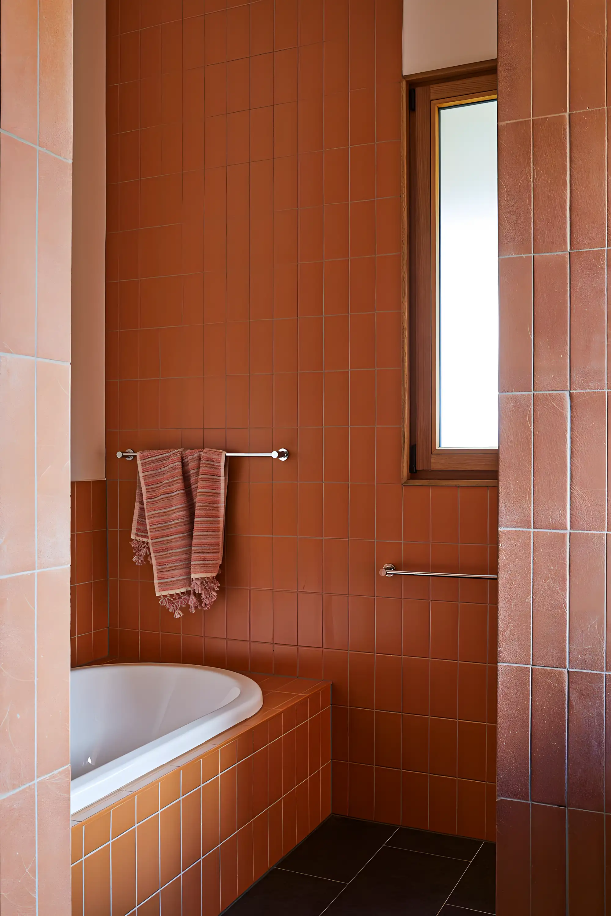 Cozy Terra Cotta Tiled Bathroom | Material Depot