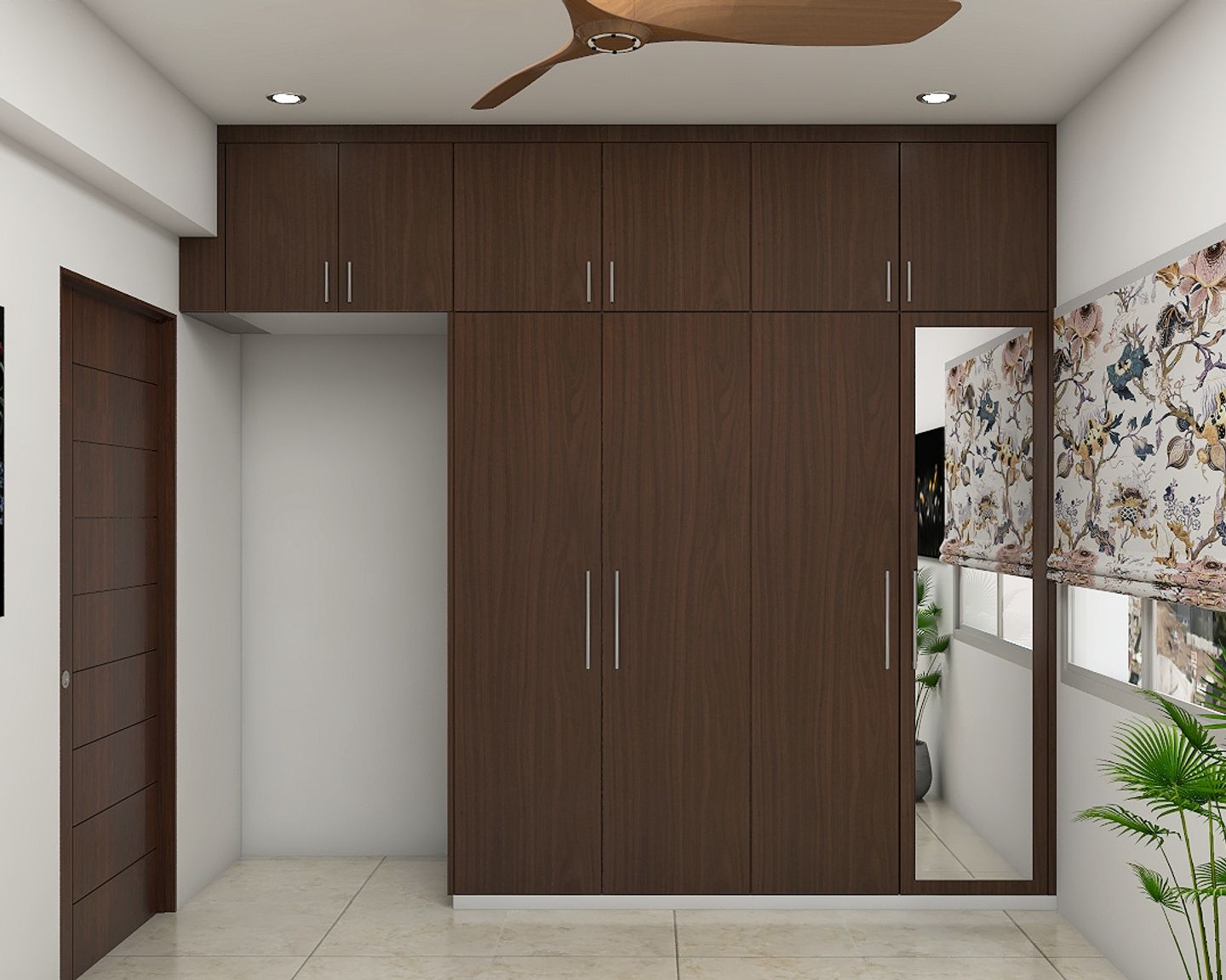 Sleek 4-Door Wooden Wardrobe Design