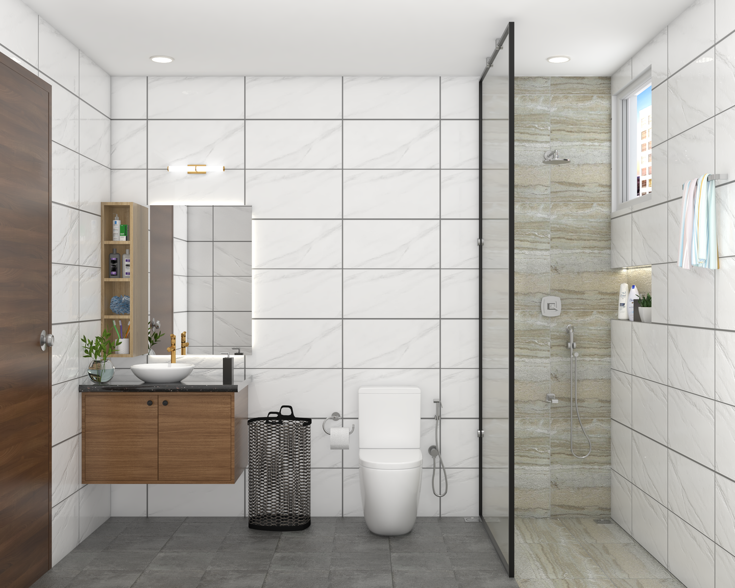 Chic Simplicity: Modern, Low-Maintenance Bathroom