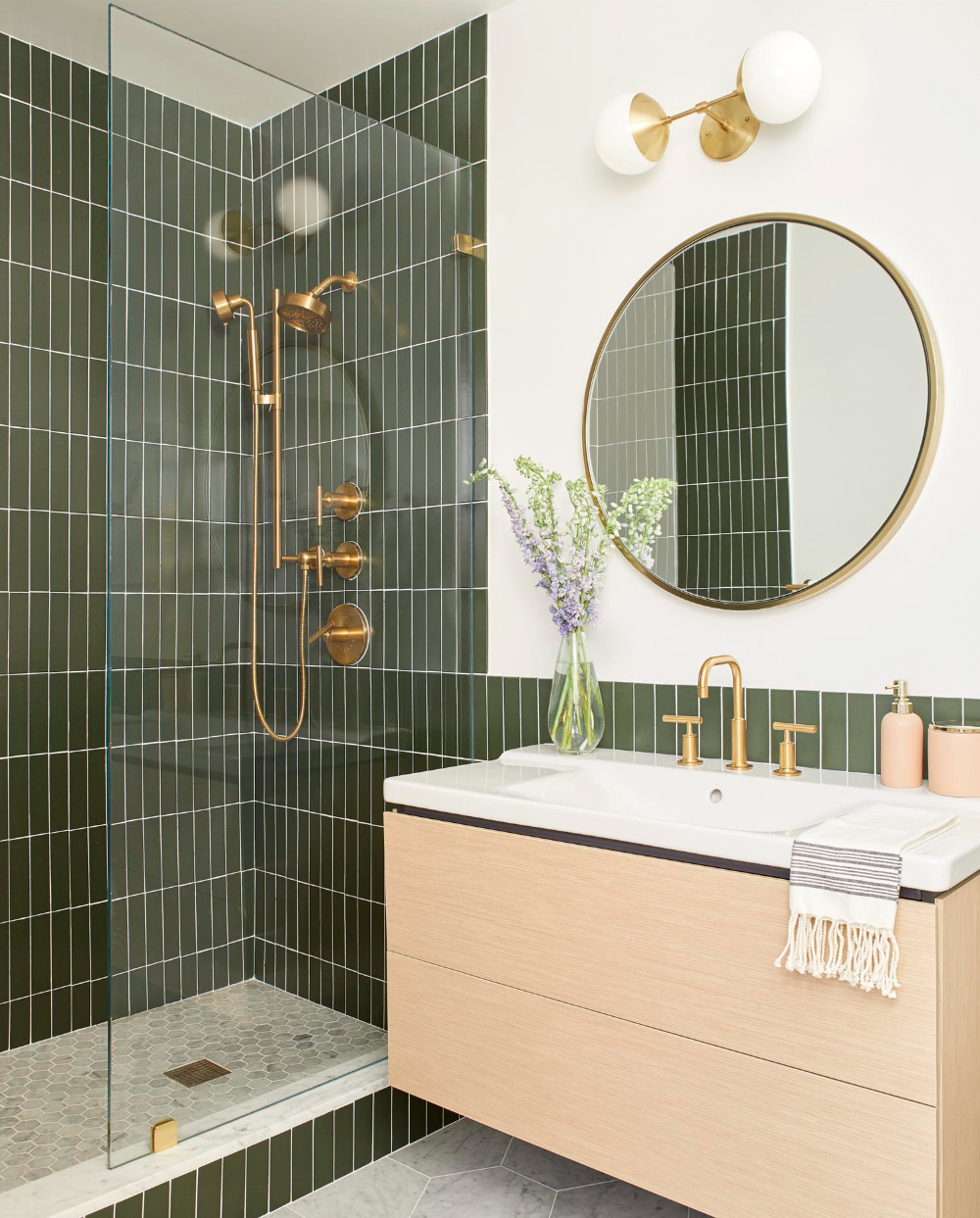 Elegant Green and Gold Bathroom Design | Material Depot