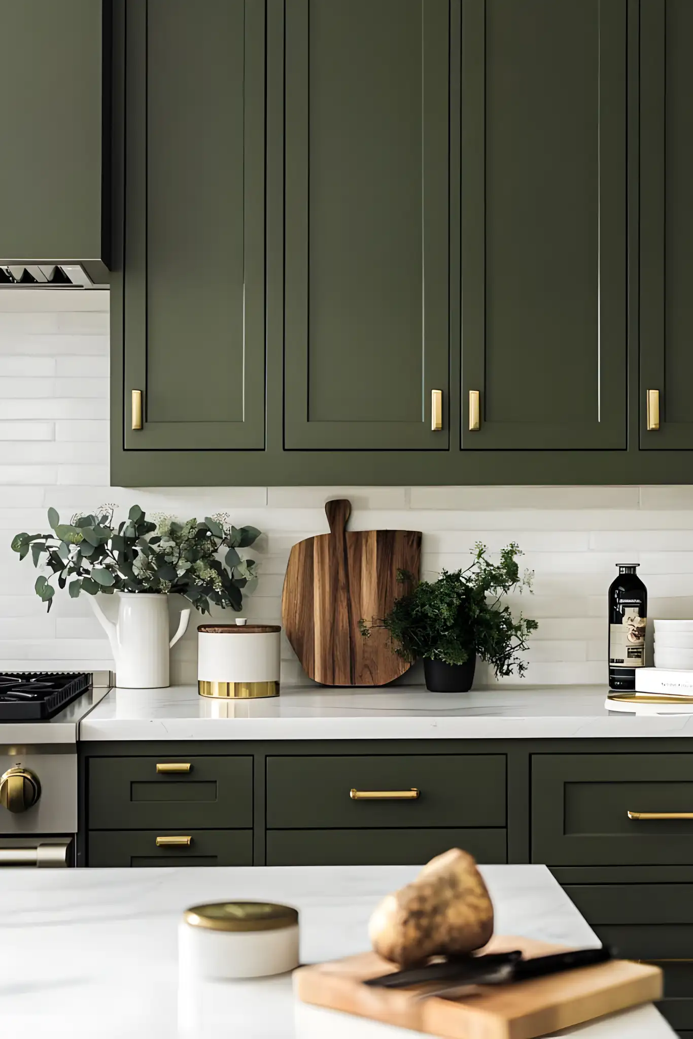 Elegant Greenery: Kitchen Cabinet Showcase | Material Depot