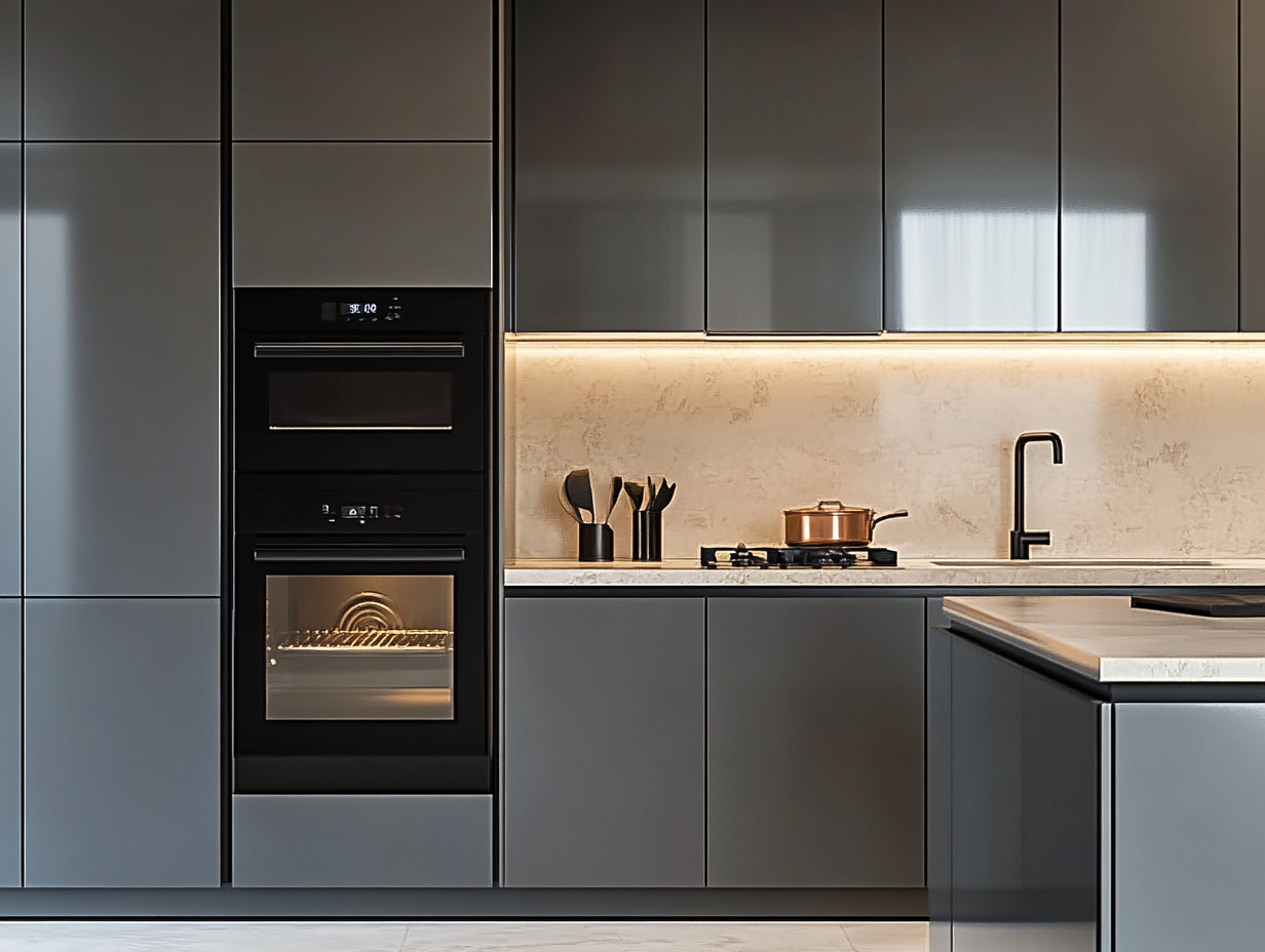 Elegant Minimalist Kitchen with Integrated Appliances | Material Depot