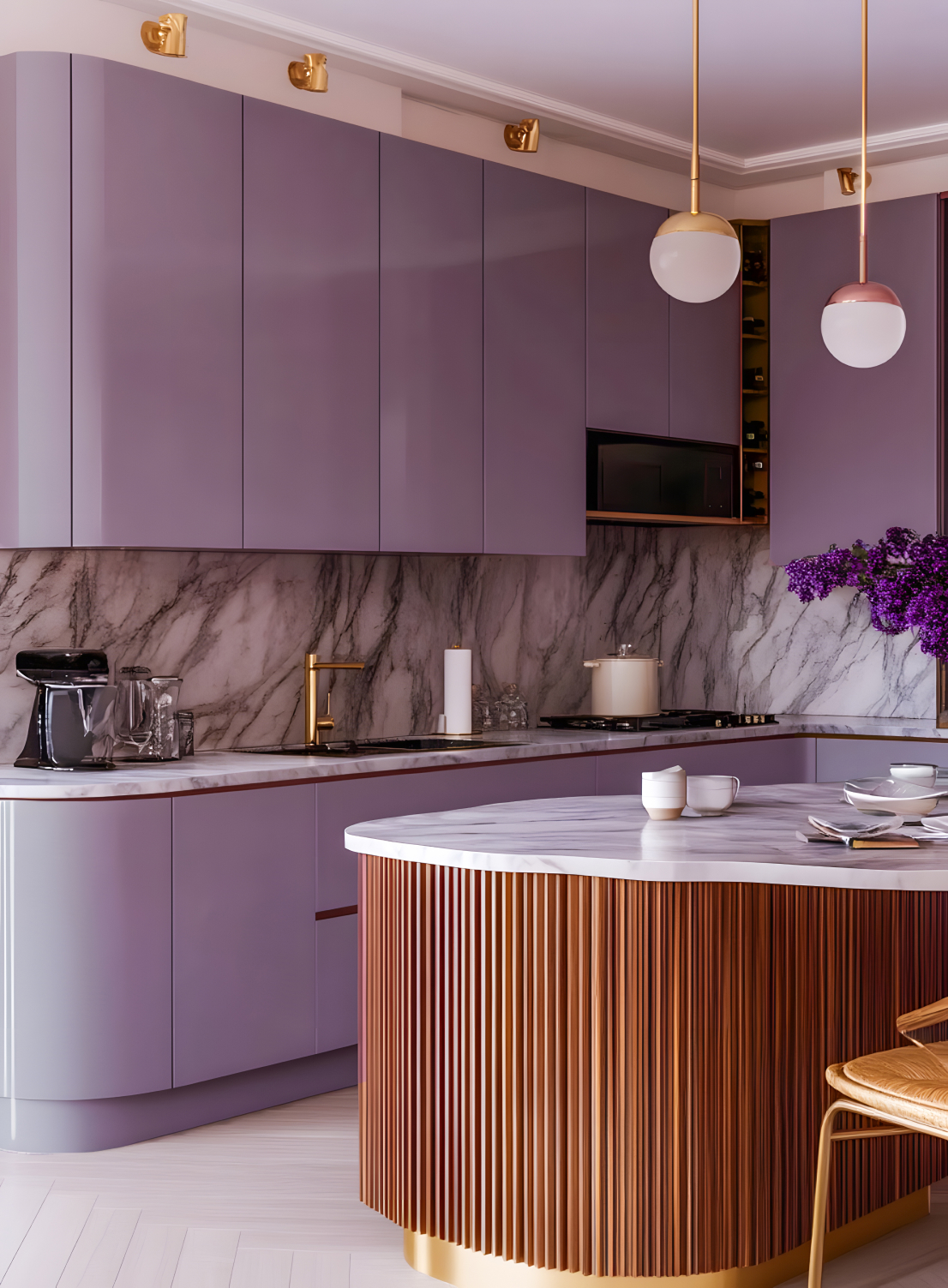 Coastal Chic Kitchen with Soft Blue Cabinets and Natural Textures | Material Depot