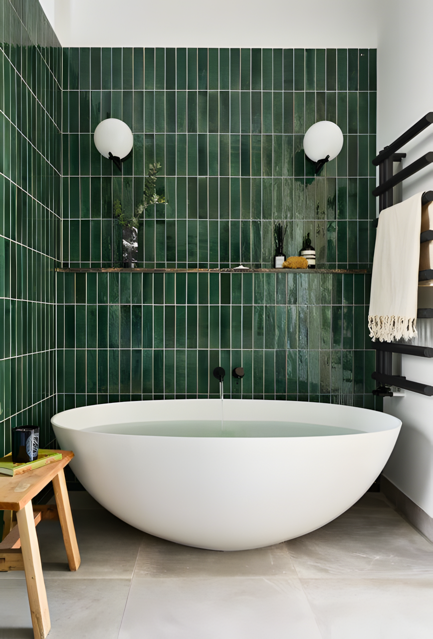 Emerald Oasis: A Luxurious Bathroom Retreat | Material Depot