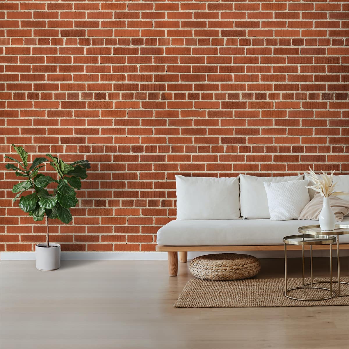 A close-up of a 3D Exposed Red Brick Look Wallpapers 19.6 Inches(W) x 420 Inches(H) Atarangi Series 3D Patterned - 57 Sq. Ft. with a finish available at Material Depot in Bangalore