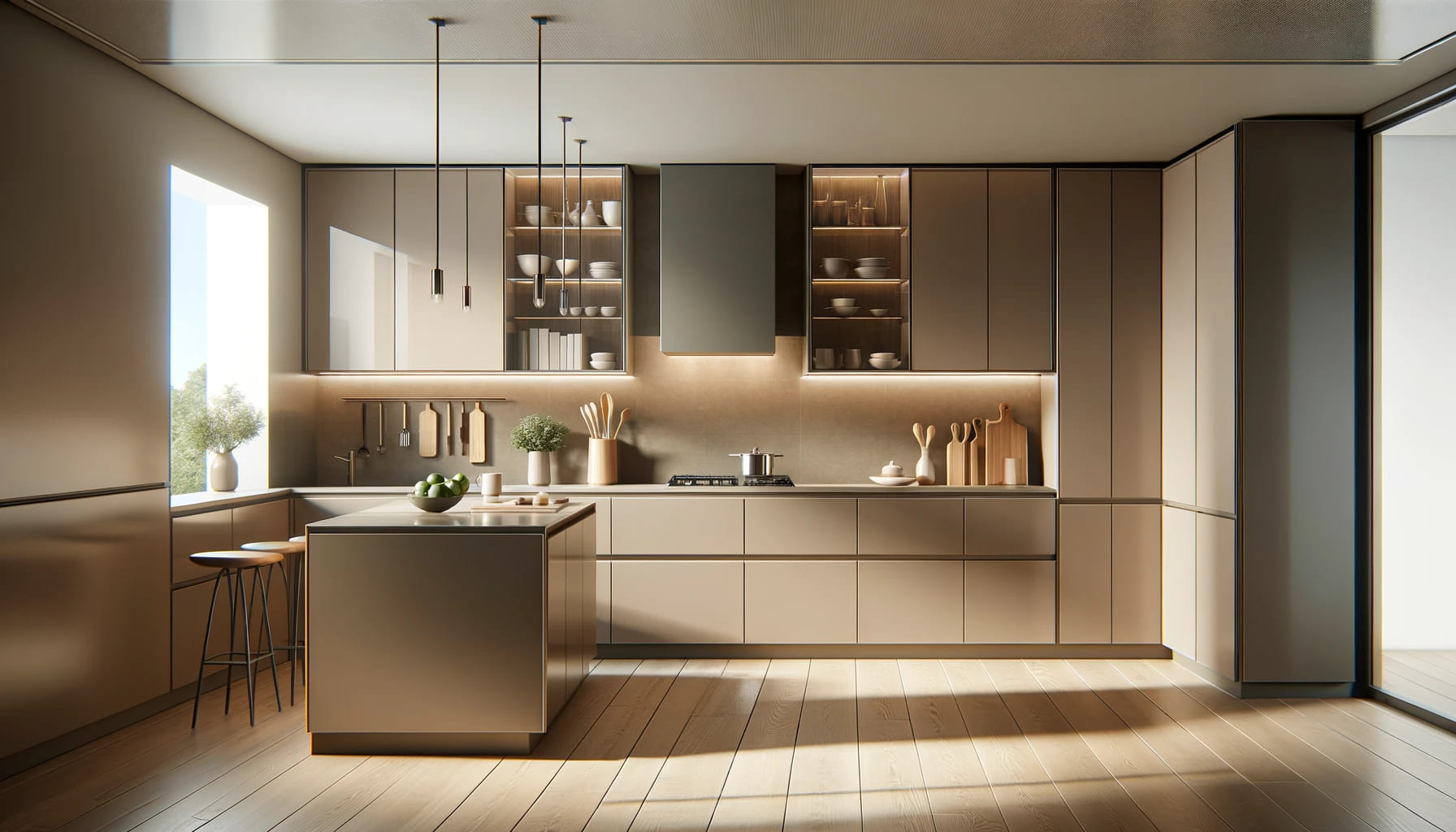 Golden Hour Radiance in a Chic Modern Kitchen Design | Material Depot