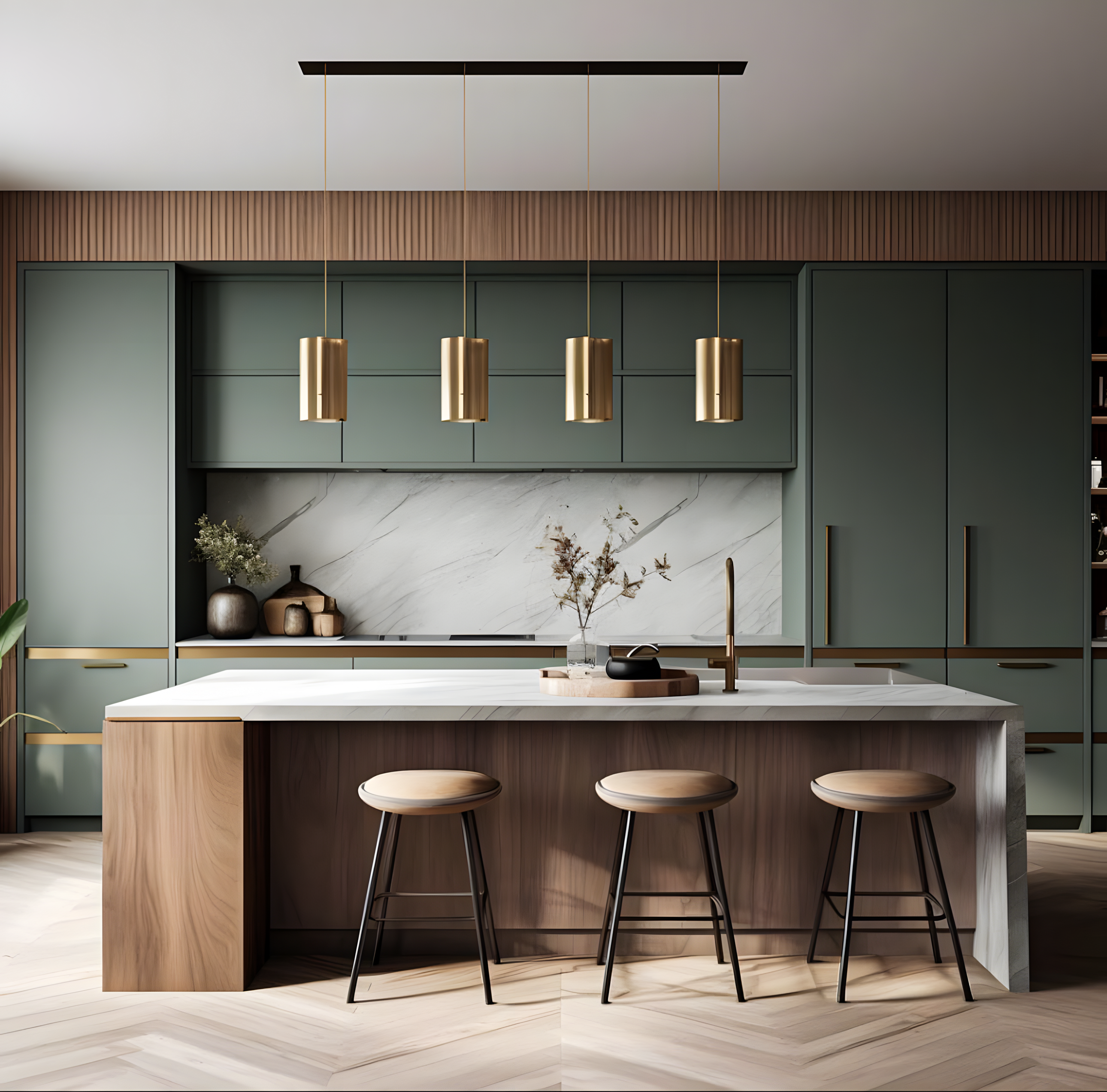 Green Elegance: Modern Kitchen Design | Material Depot