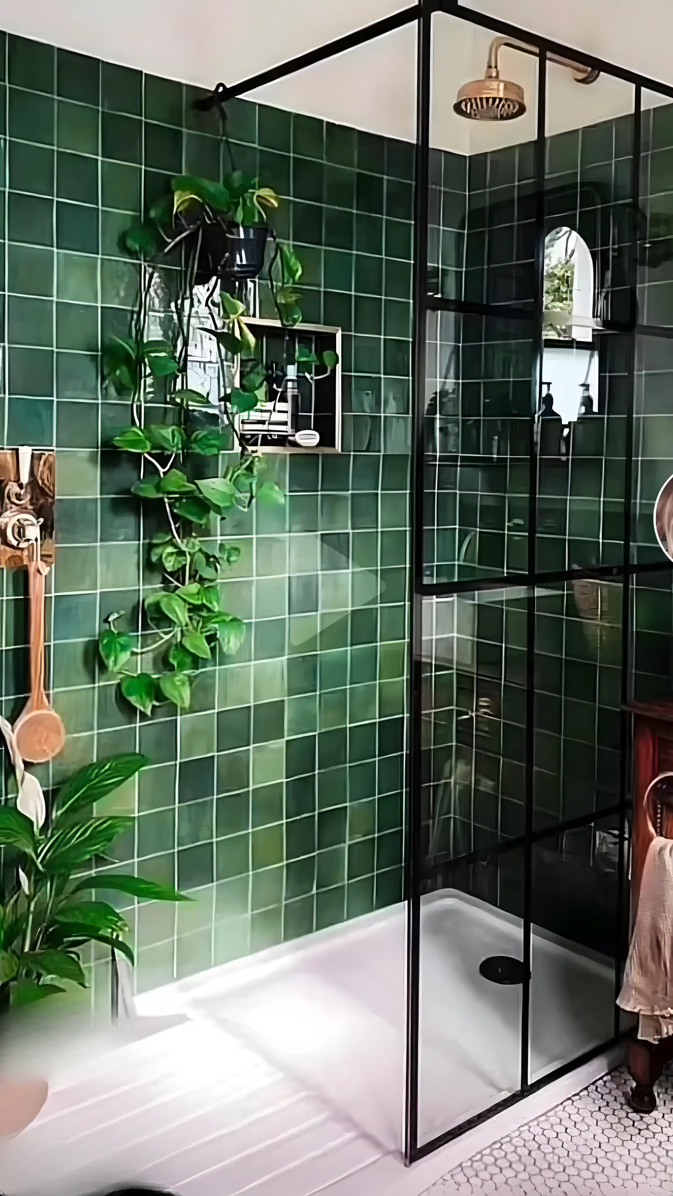 Green Oasis Bathroom with Vintage Accents | Material Depot