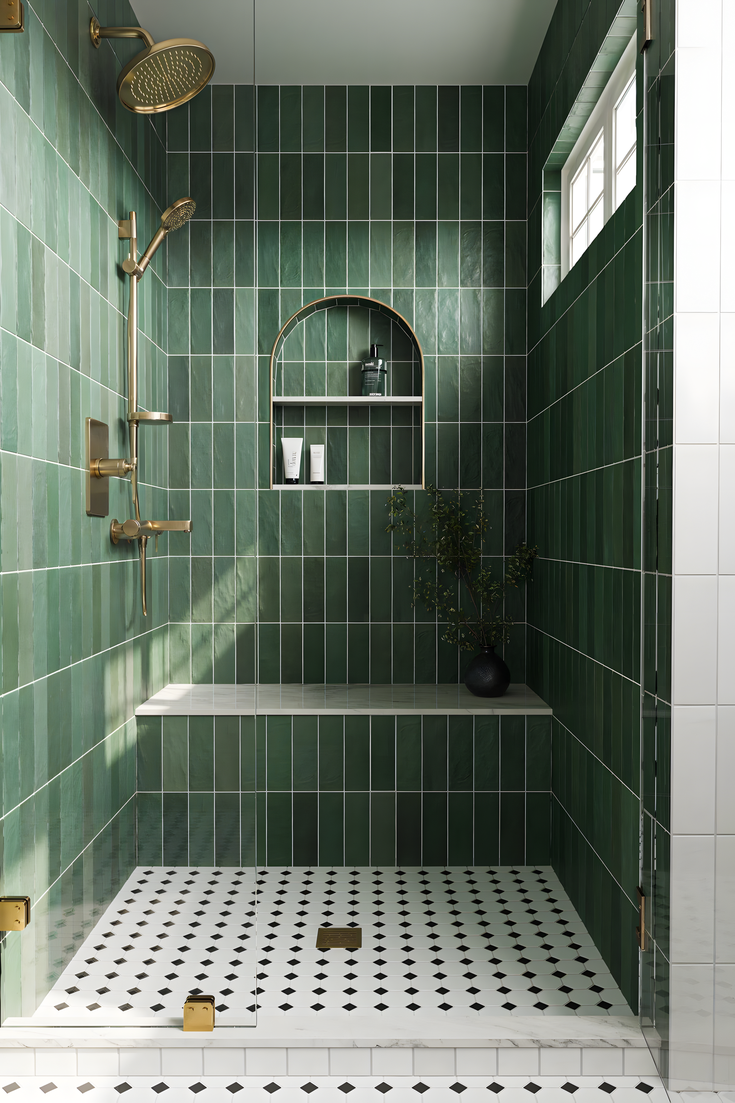 Green Sanctuary: A Modern Bathroom with Lush Tiles | Material Depot