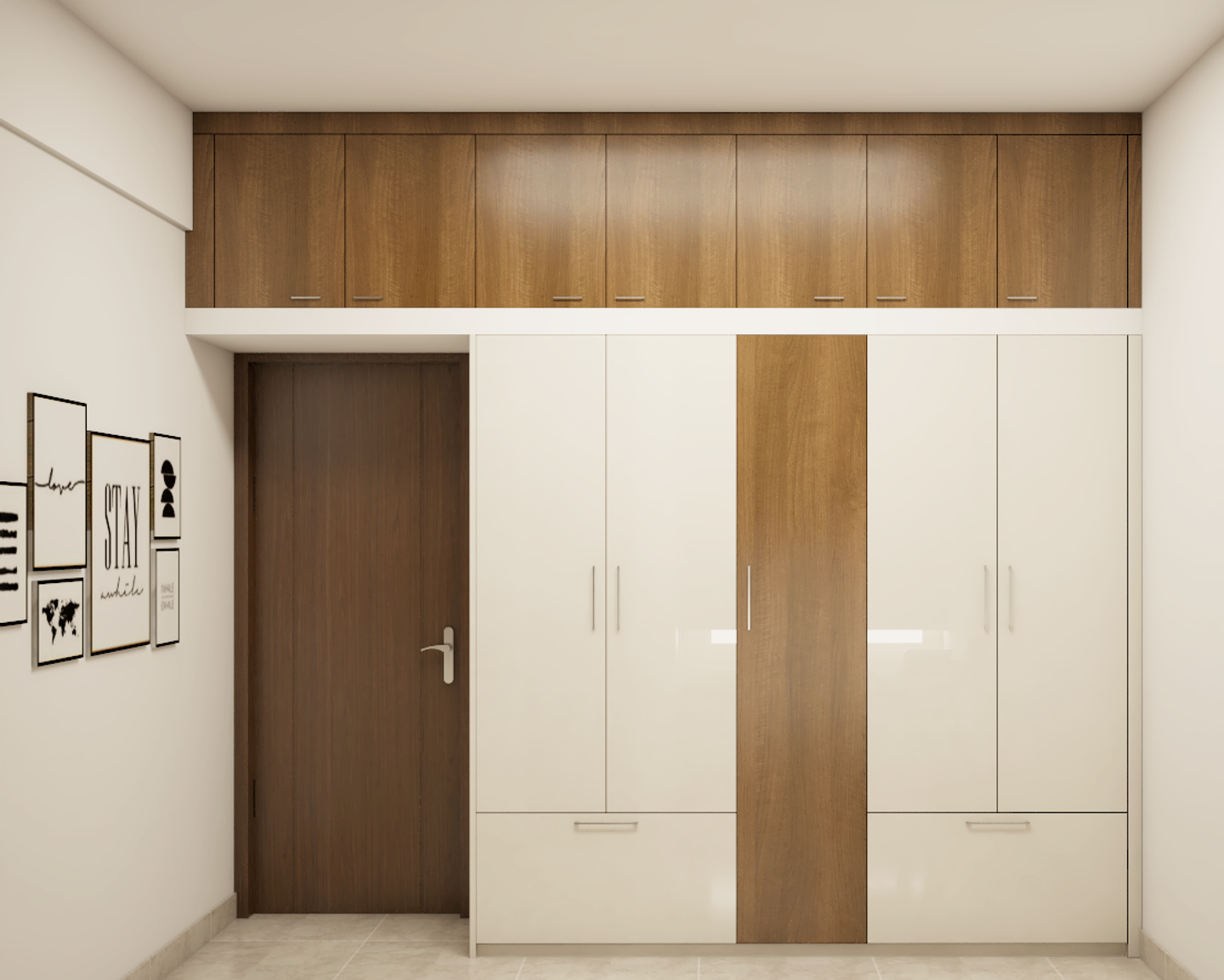 Contrast Wardrobe: Wood & White Elegance