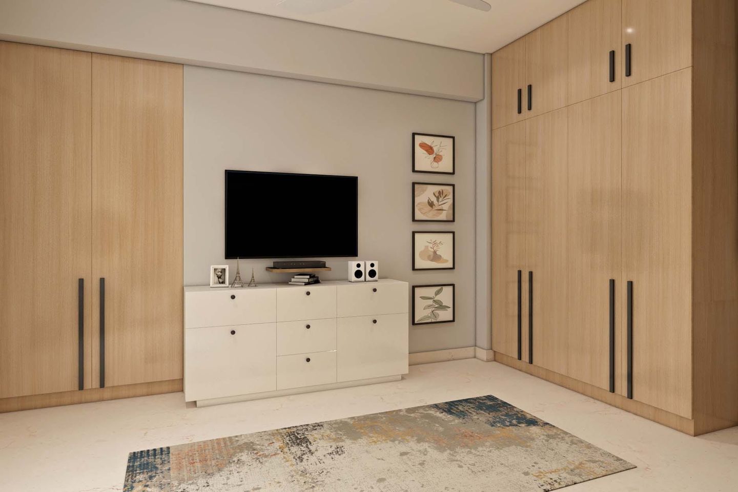 Contemporary Wardrobe with Ambient Lighting.