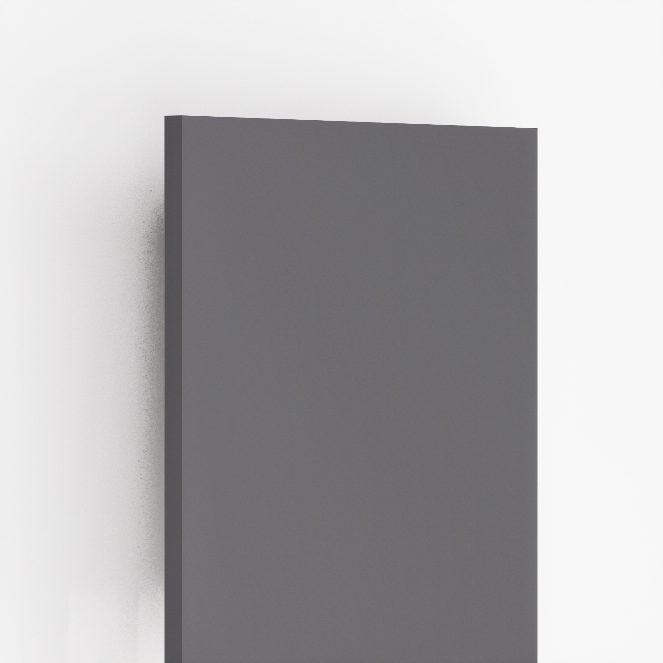 Closeup image of 8001 SF Slate Grey Solid Pastels Finish 8 ft x 4 ft Laminate - 0.8 mm in an isometric setup | Material Depot