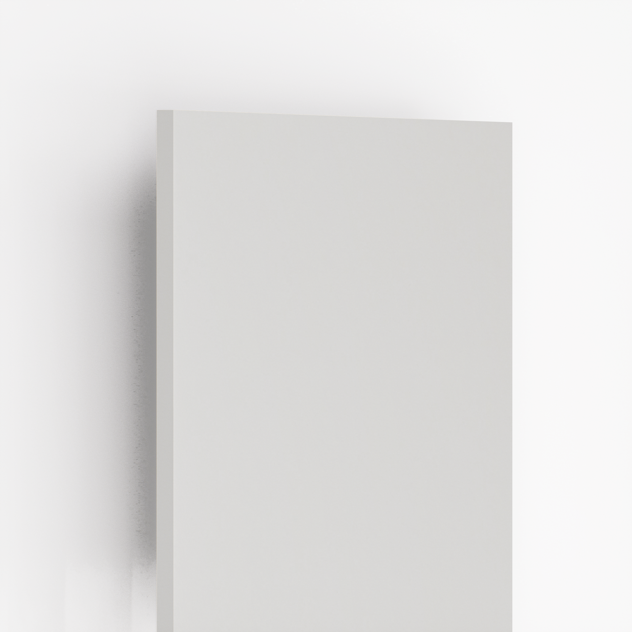 Closeup image of G 403/1403 Shell White 8 ft x 4 ft Warm Gray Tone Finish Laminate - 1 mm in an isometric setup | Material Depot