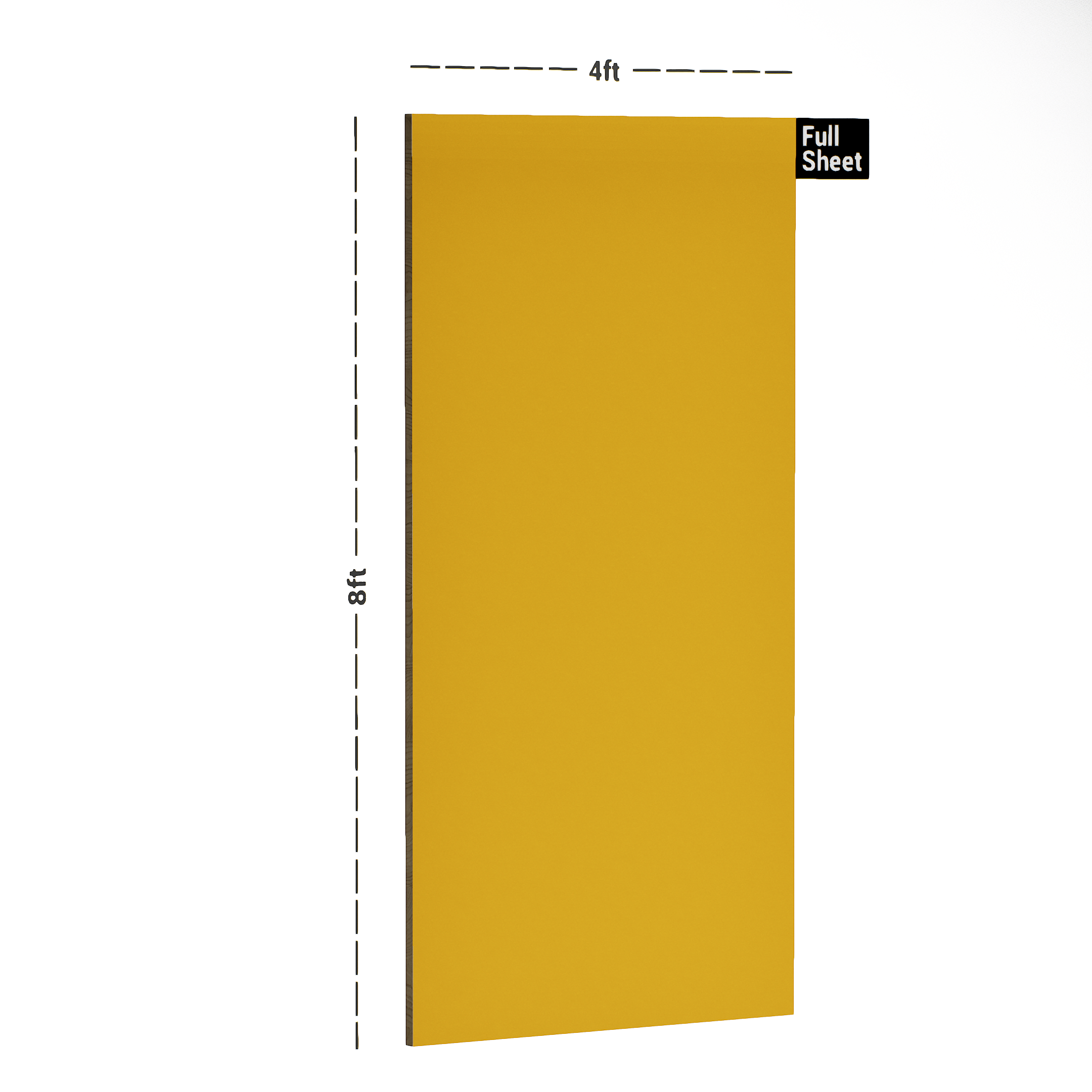 Dimension image of 8521 SD Mango  Inspiro 8 ft x 4 ft Solids Laminate - 0.8 mm in an isometric setup | Material Depot