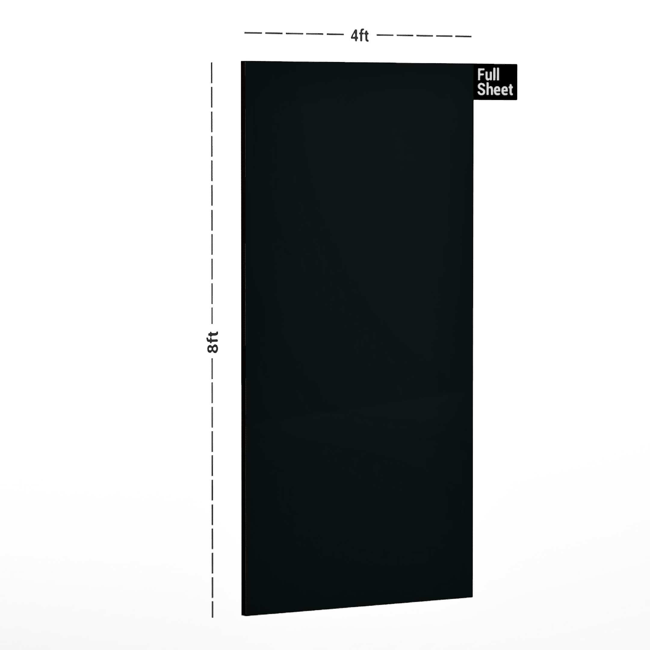 Dimension image of 9105 Bern Series Soft Touch Dark Grey 8 ft x 4 ft Decorative PVC Laminate - 1 mm in an isometric setup | Material Depot