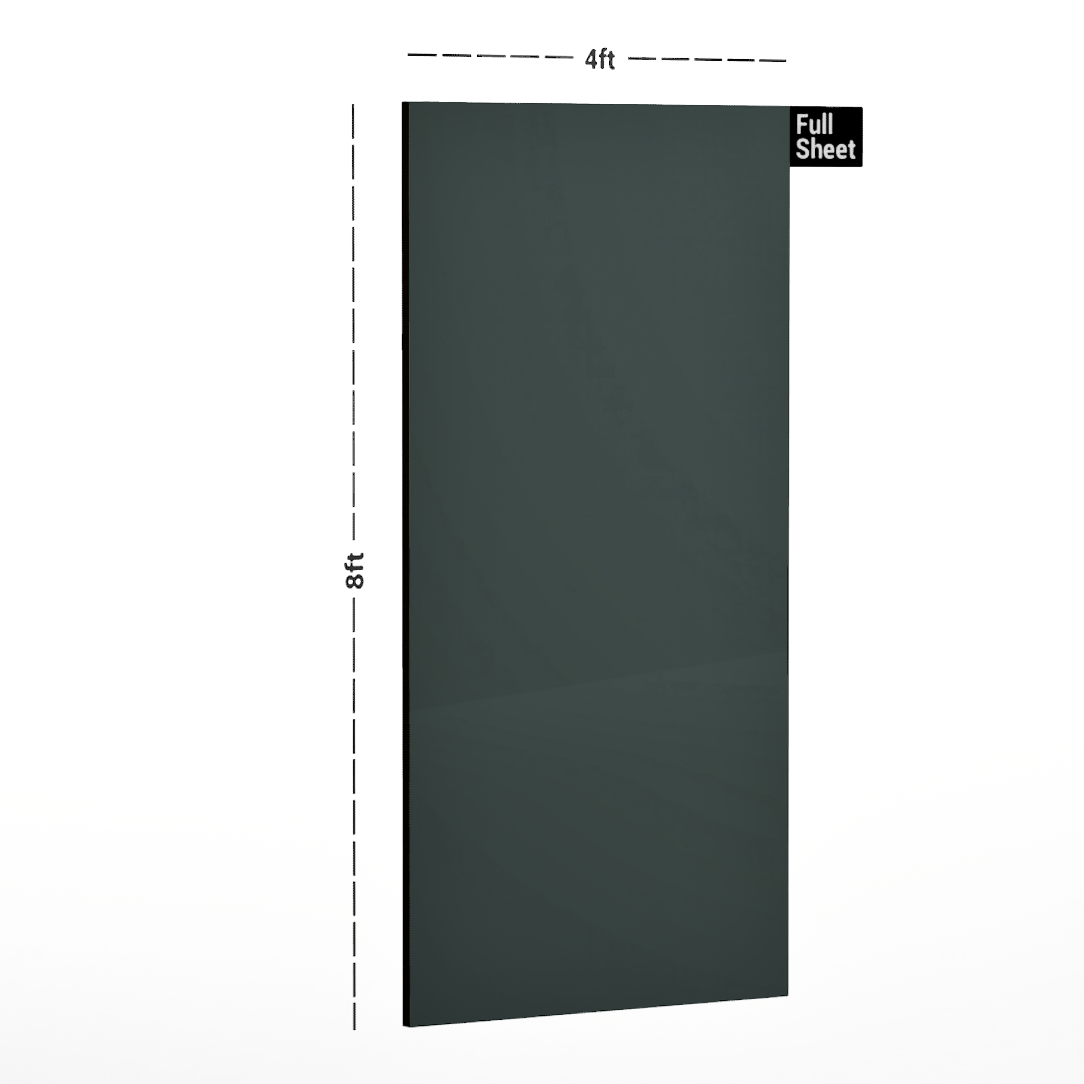 Dimension image of CL 416 Soft Touch 8 ft x 4 ft PVC Laminate - 1 mm in an isometric setup | Material Depot