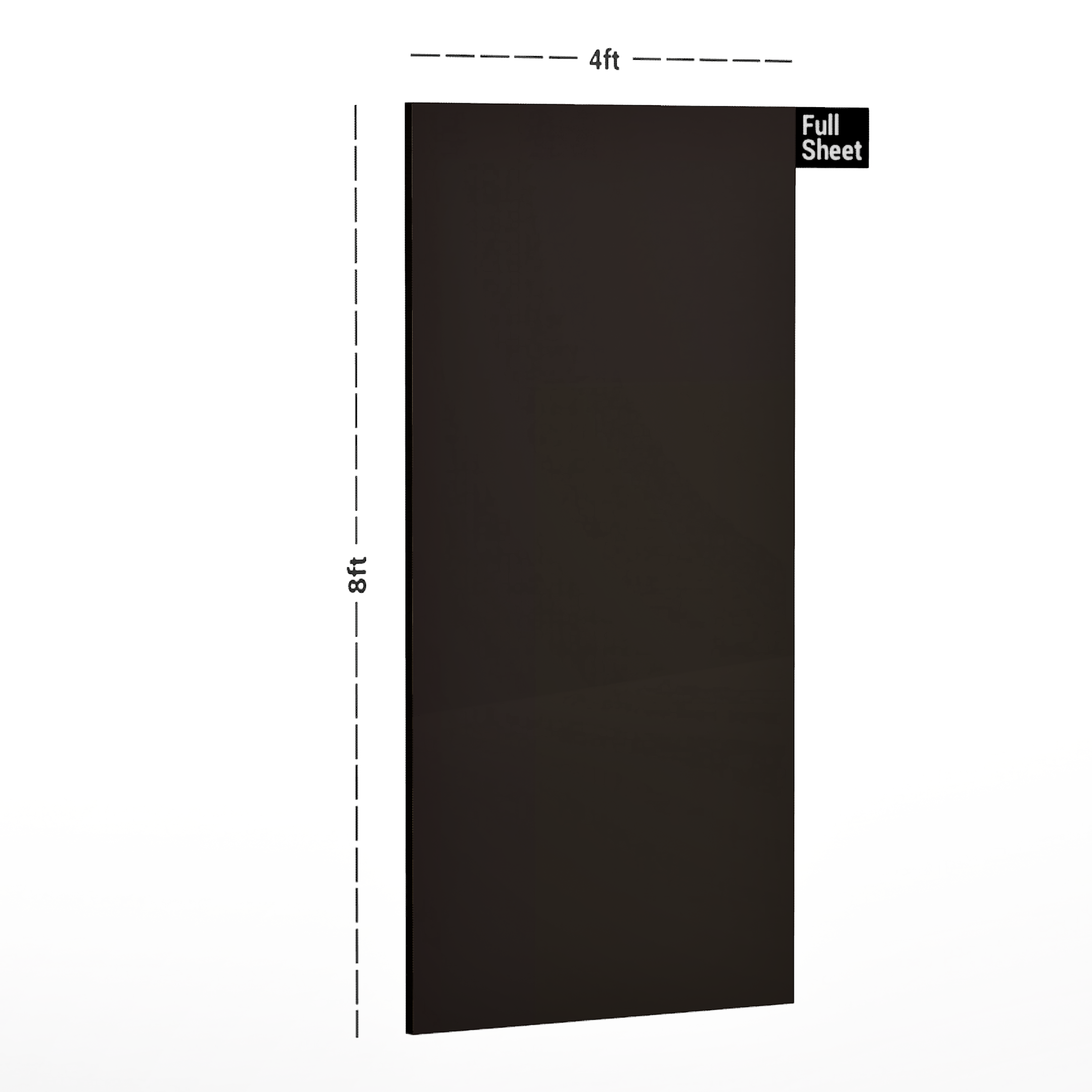 Dimension image of CL 919 Super Gloss 8 ft x 4 ft PVC Laminate - 1 mm in an isometric setup | Material Depot