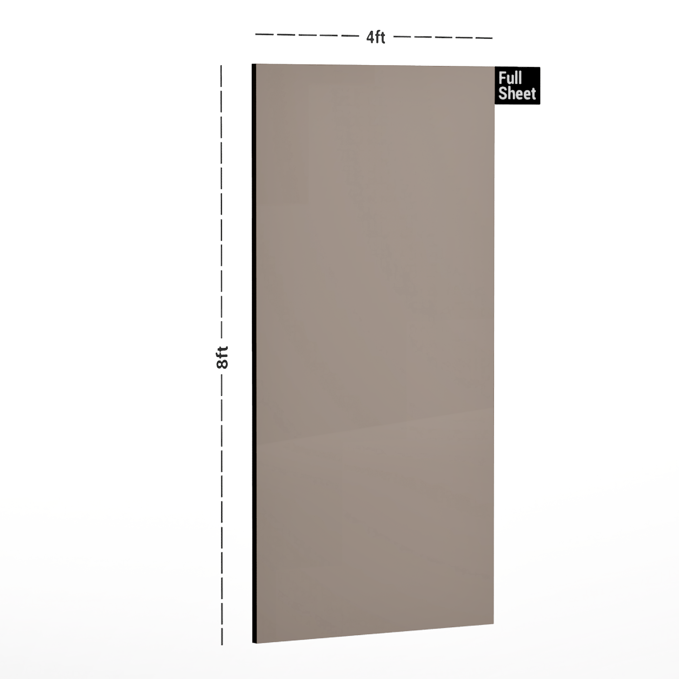 Dimension image of CF 53010 8 ft x 4 ft Suede Finish Assort Color Fit Laminate - 1 mm in an isometric setup | Material Depot