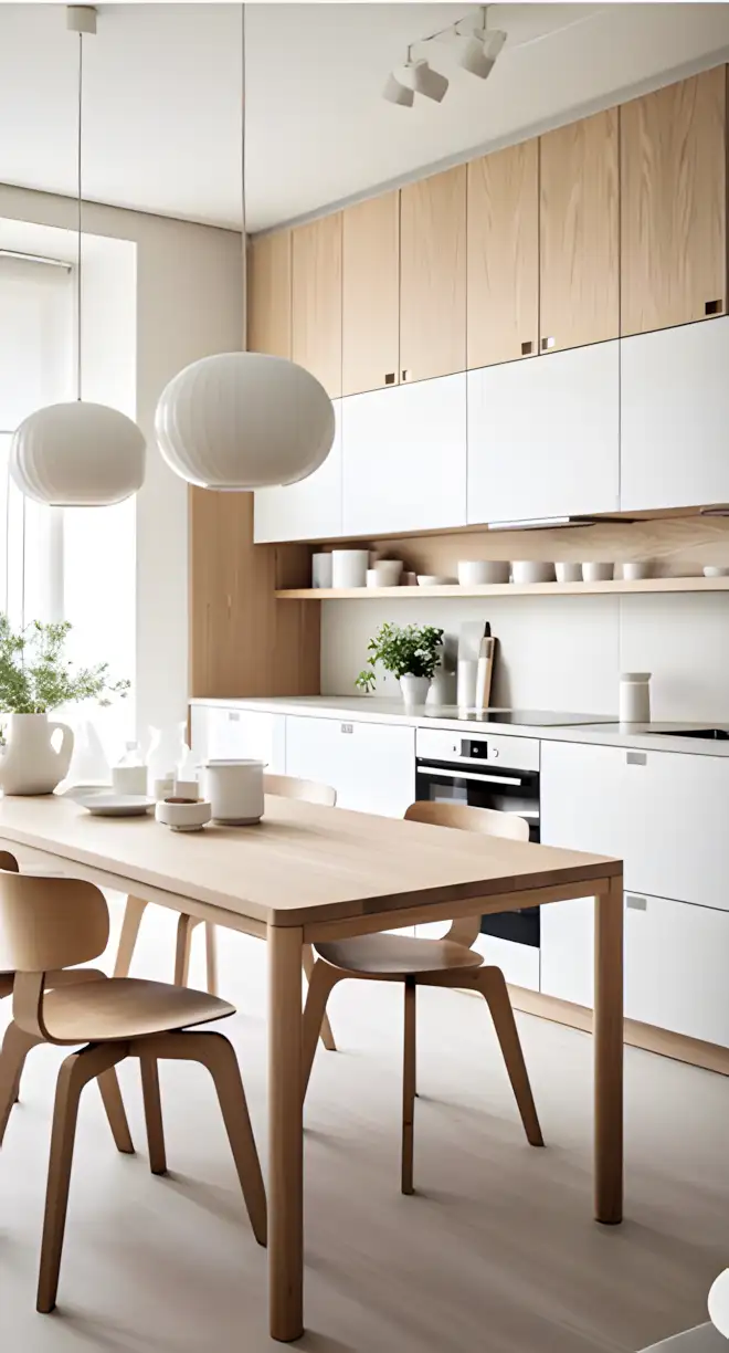 Light and Airy Scandinavian Kitchen with Natural Wood Accents | Material Depot