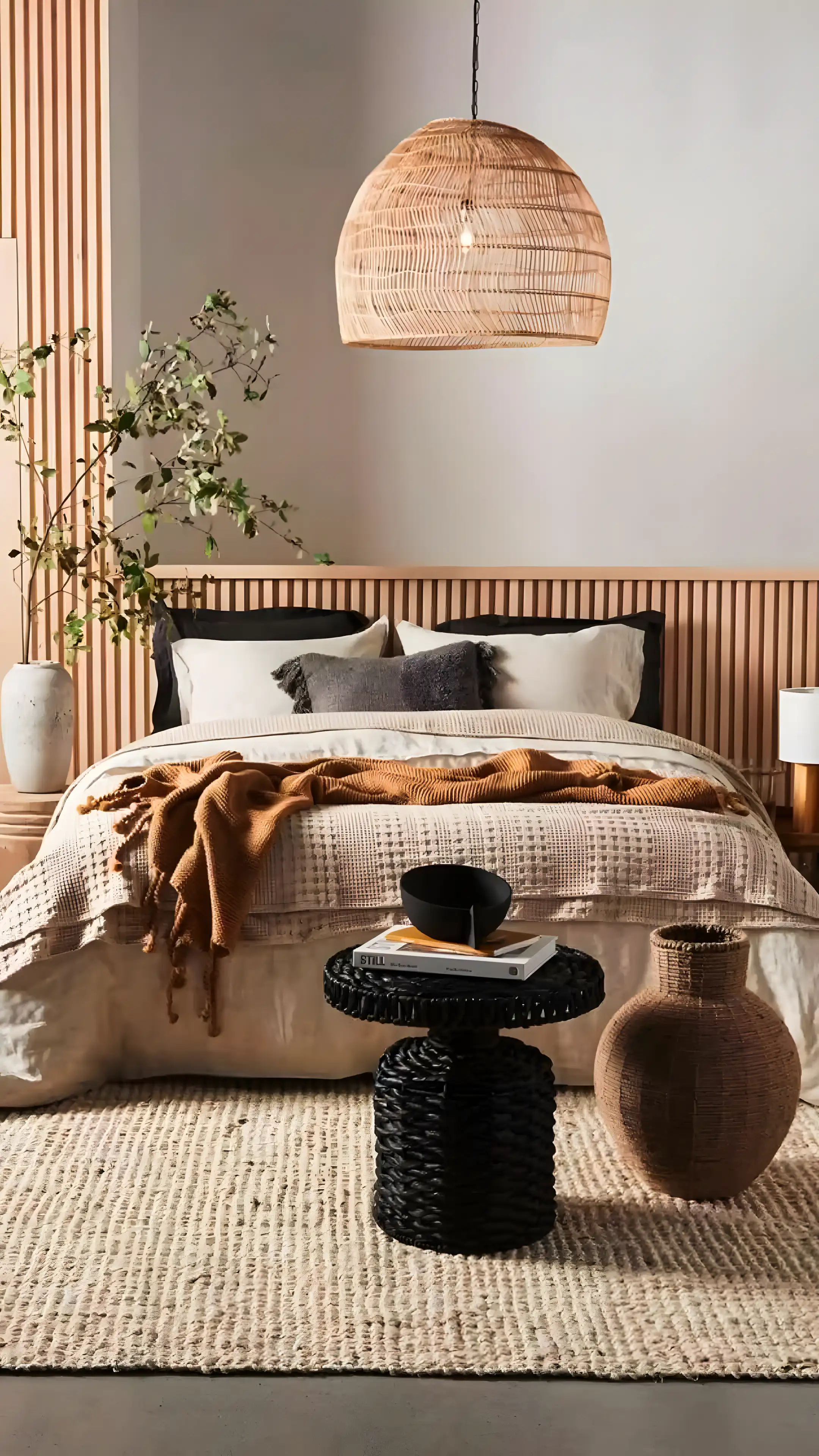 Living Bedroom With Wooden Louvers  | Material Depot