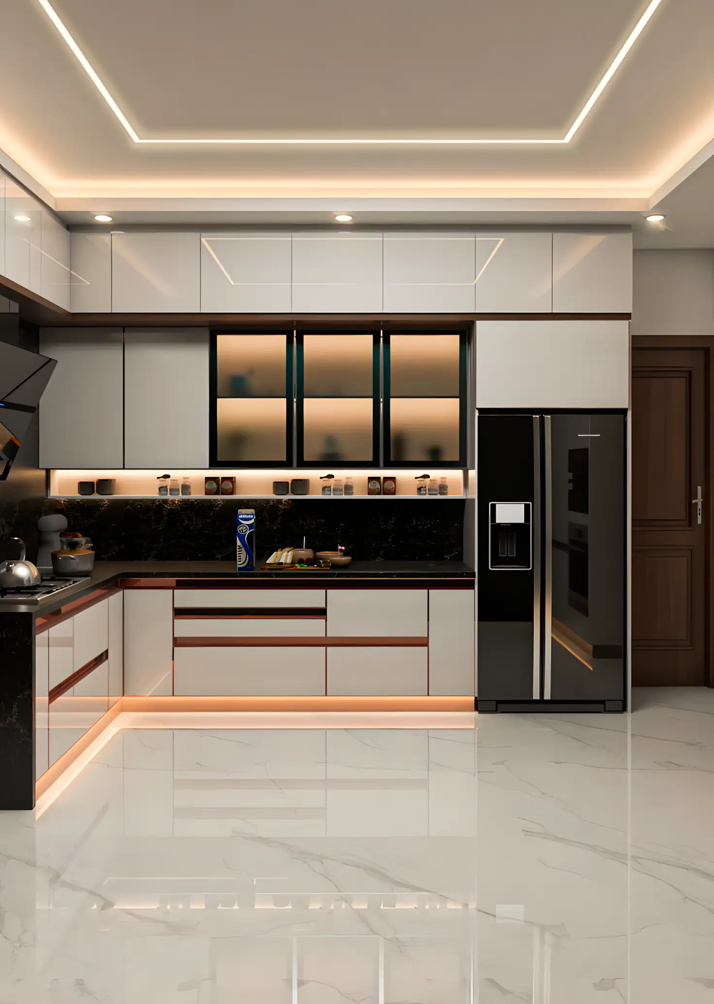 Luxurious Kitchen With Marble Flooring | Material Depot