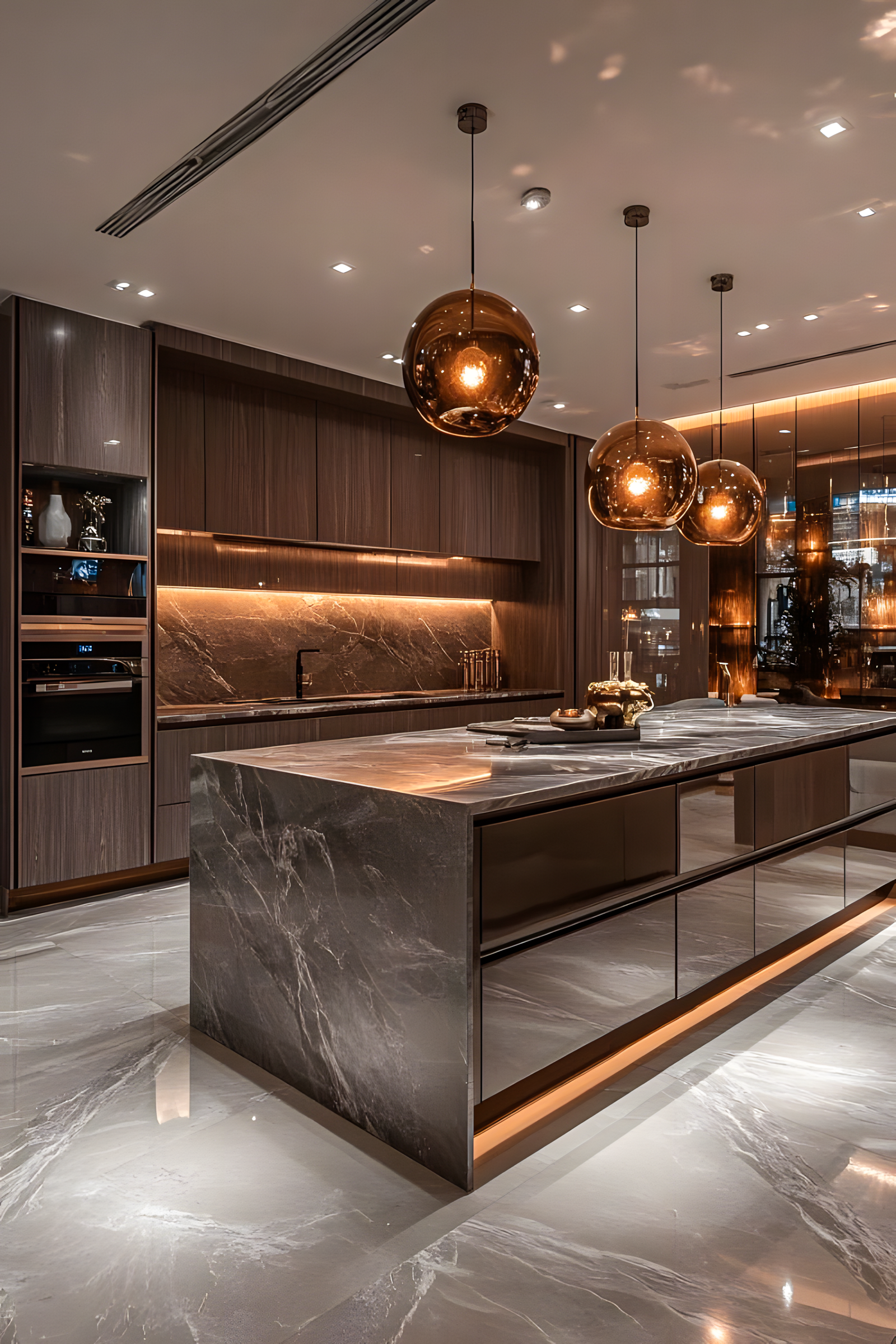 Luxurious Modern Kitchen with Dark Accents | Material Depot