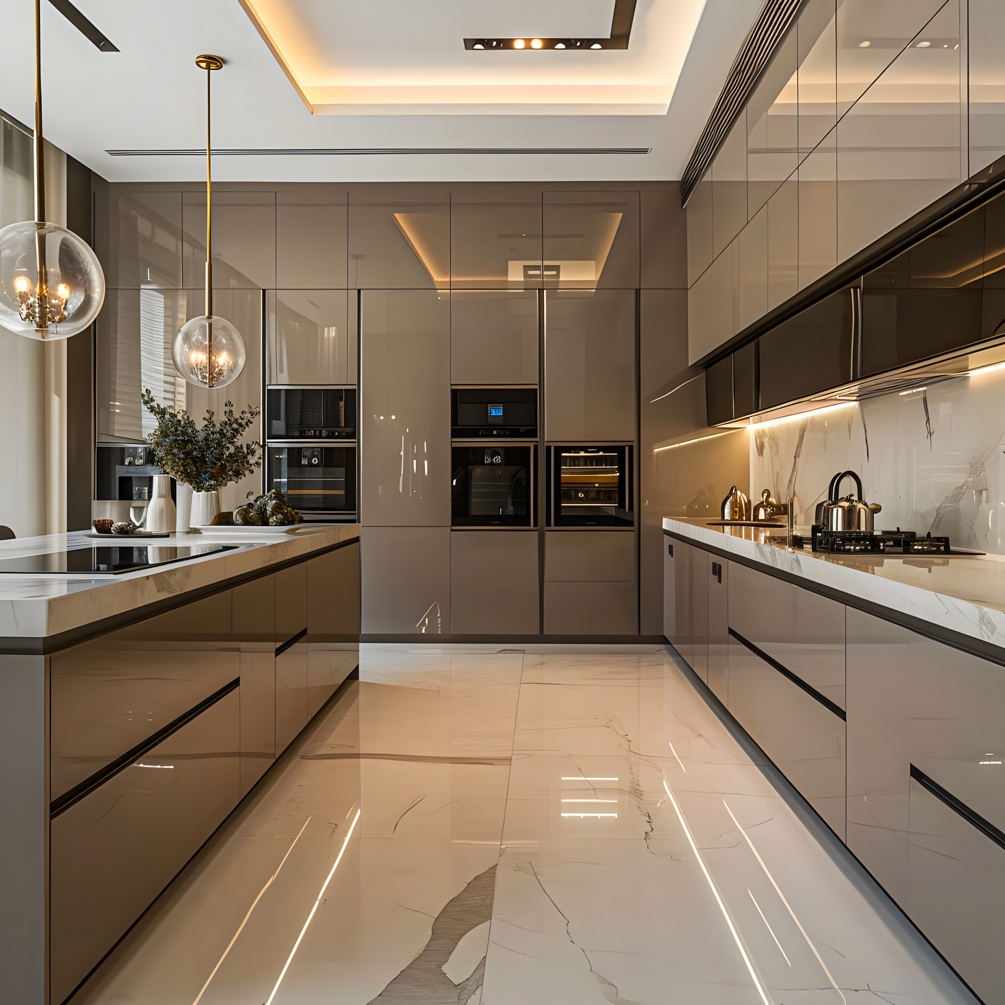 Luxurious Modern Kitchen with Marble Accents | Material Depot