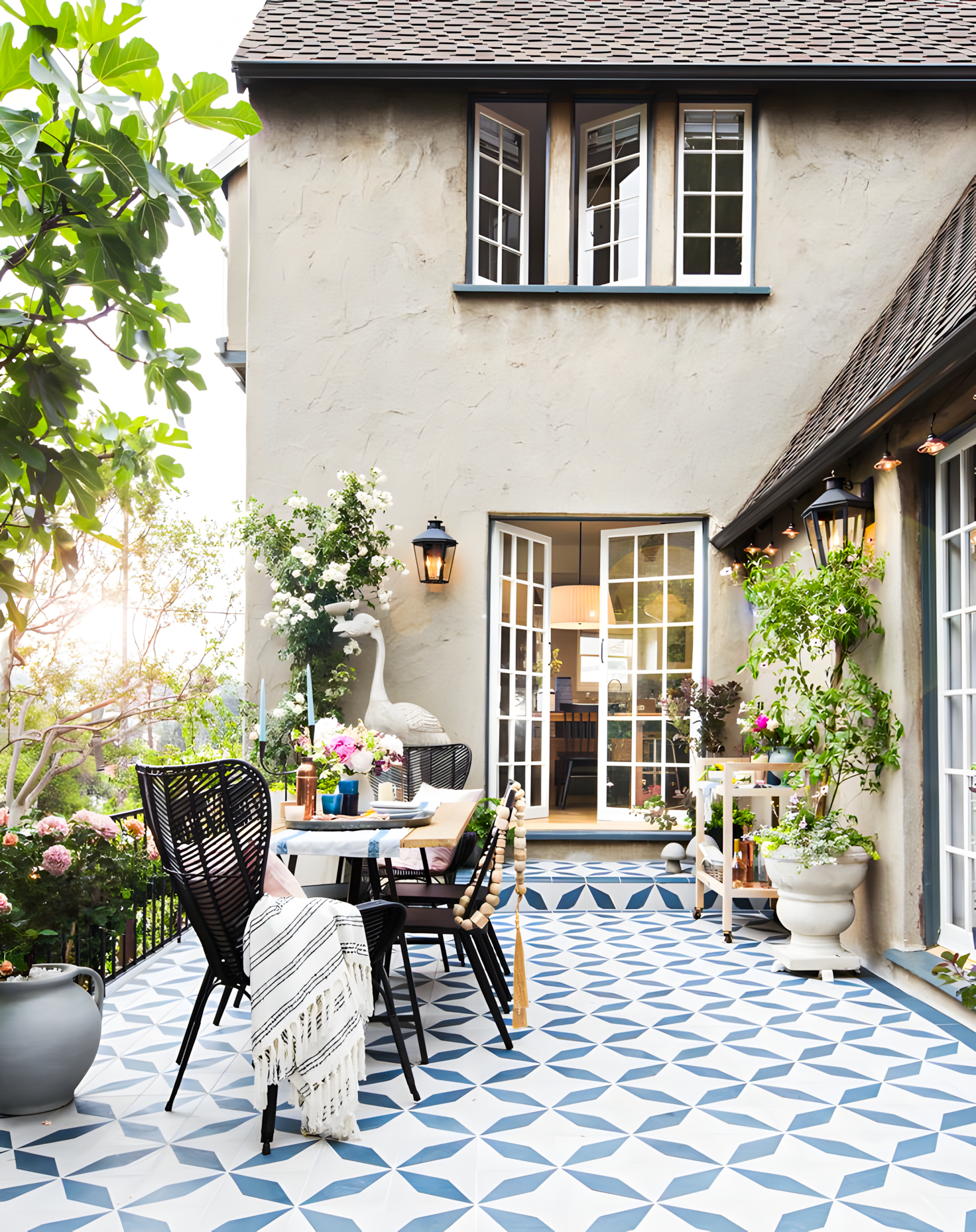 Mediterranean-Inspired Patio with Patterned Tiles | Material Depot