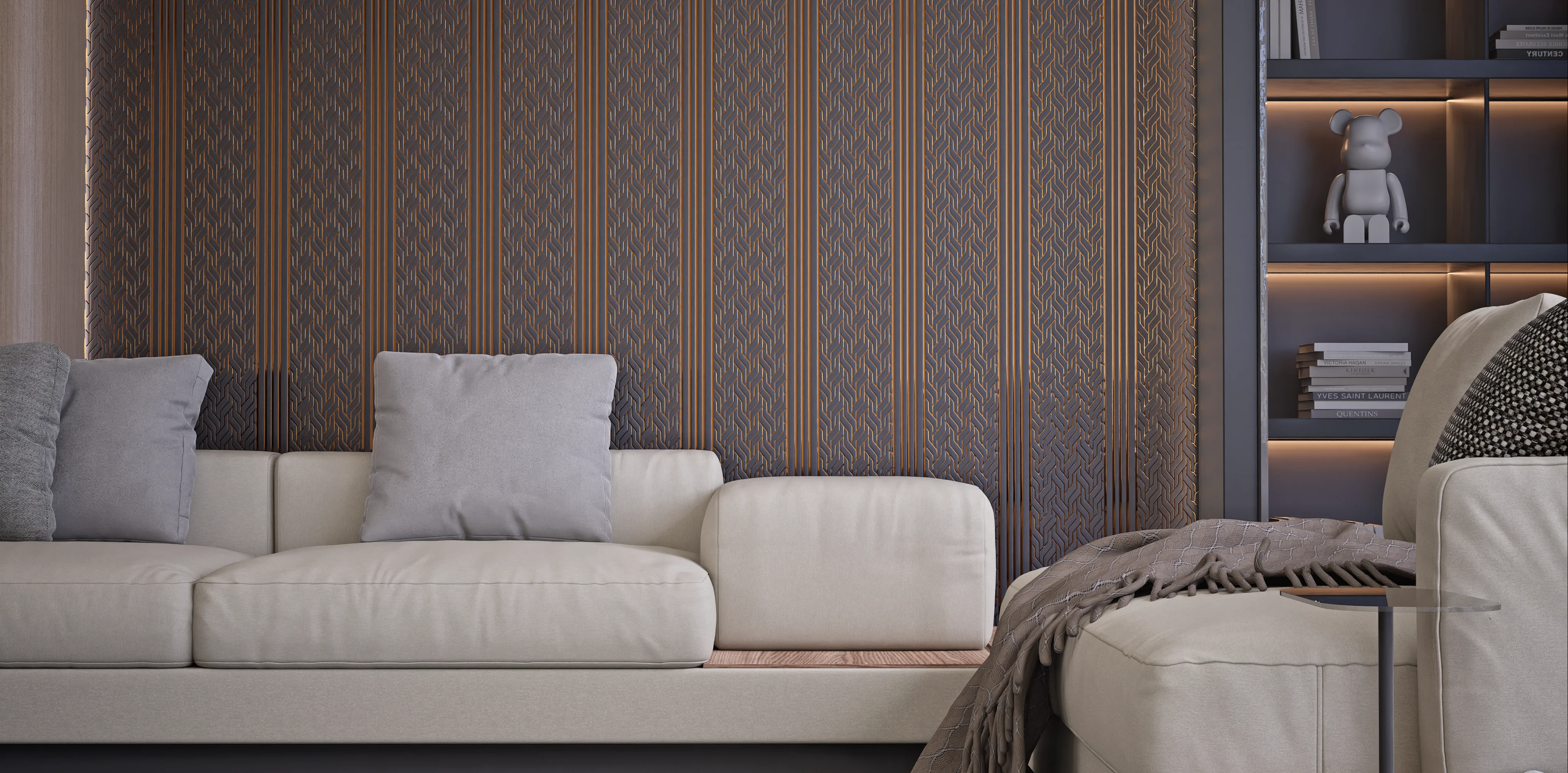 Metallic Vertical Stripes Wall Paneling | Material Depot