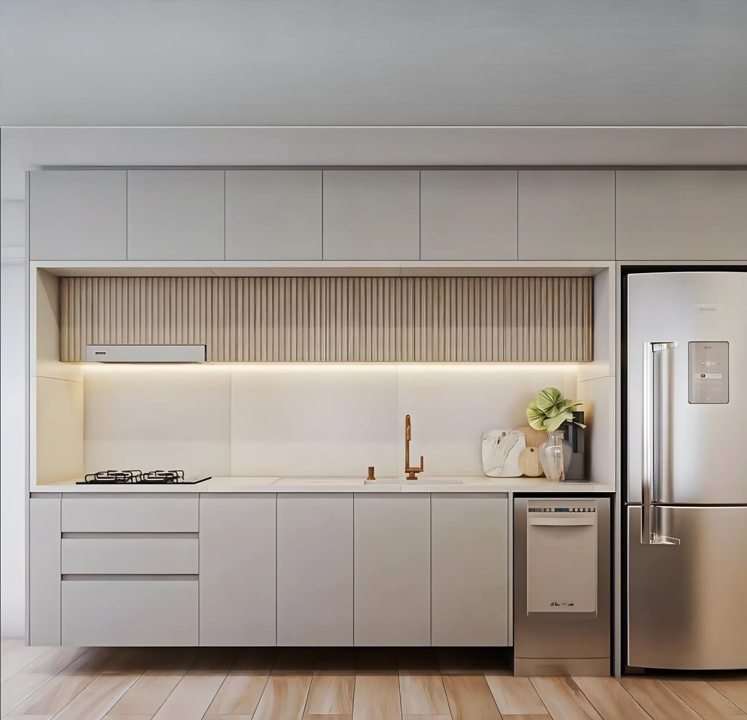 Minimalist Modern Kitchen with Sleek Neutral Finishes | Material Depot