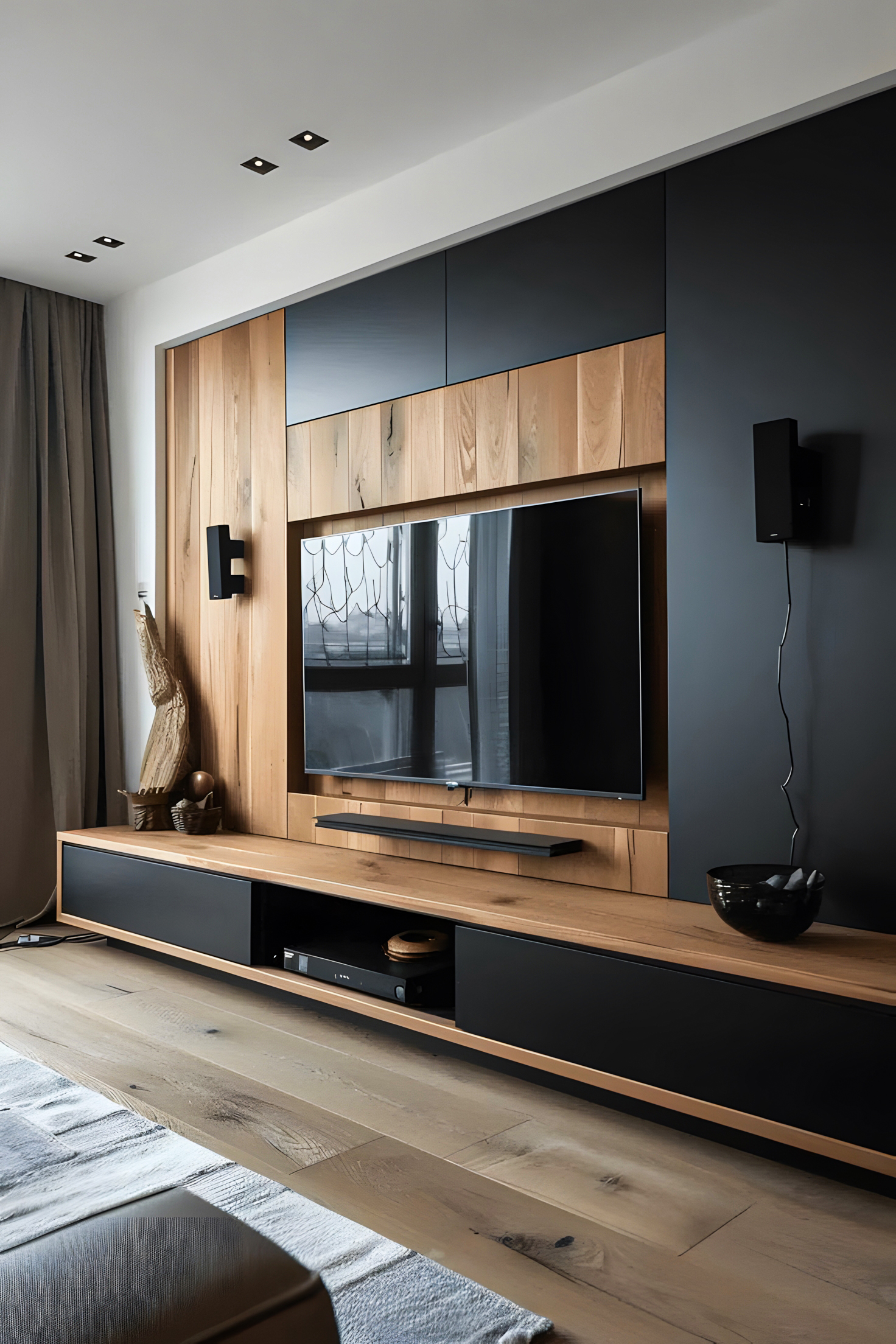 Minimalist Modern Living Room with Wood Accents | Material Depot