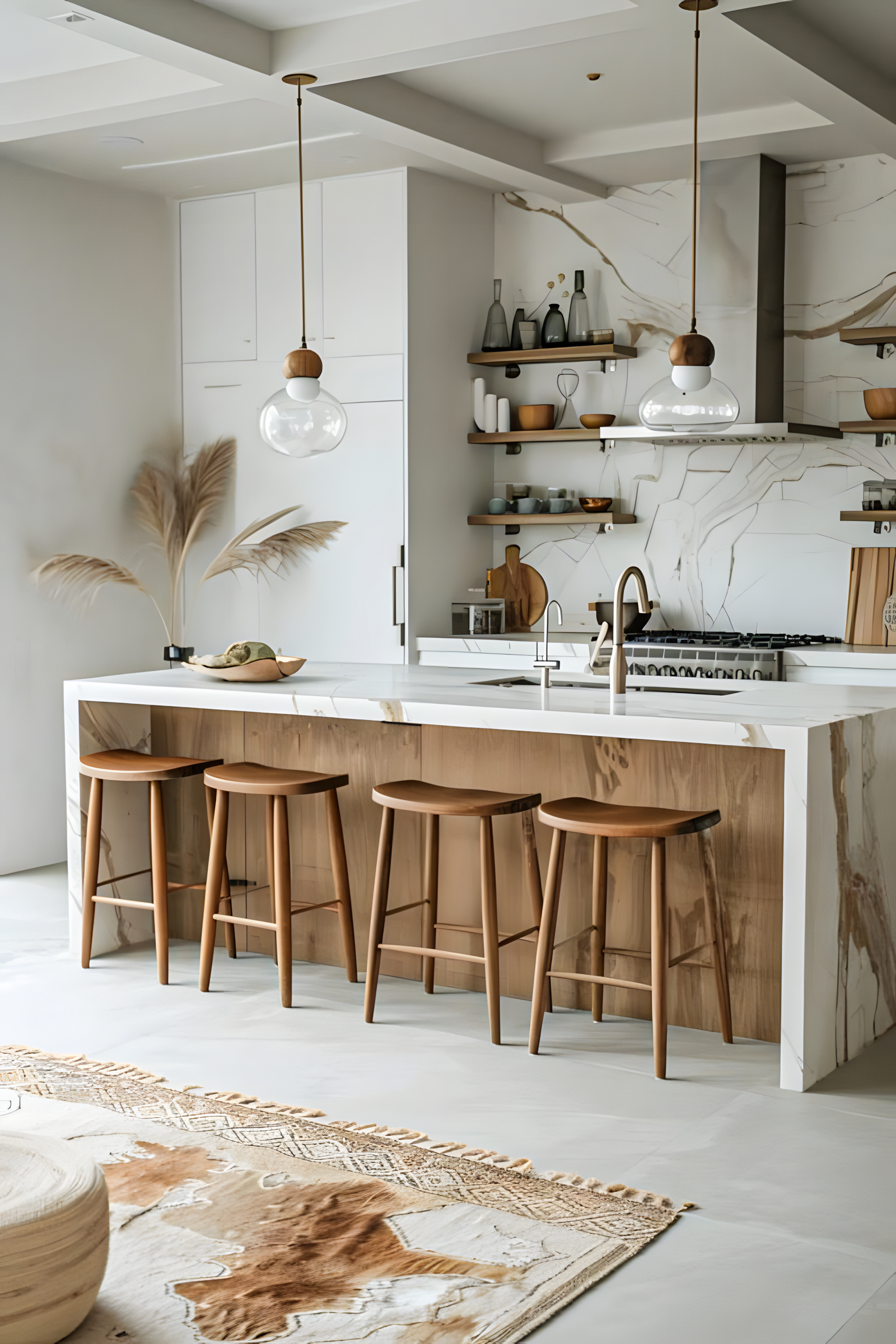 Minimalist Scandinavian Kitchen with Marble Accents | Material Depot