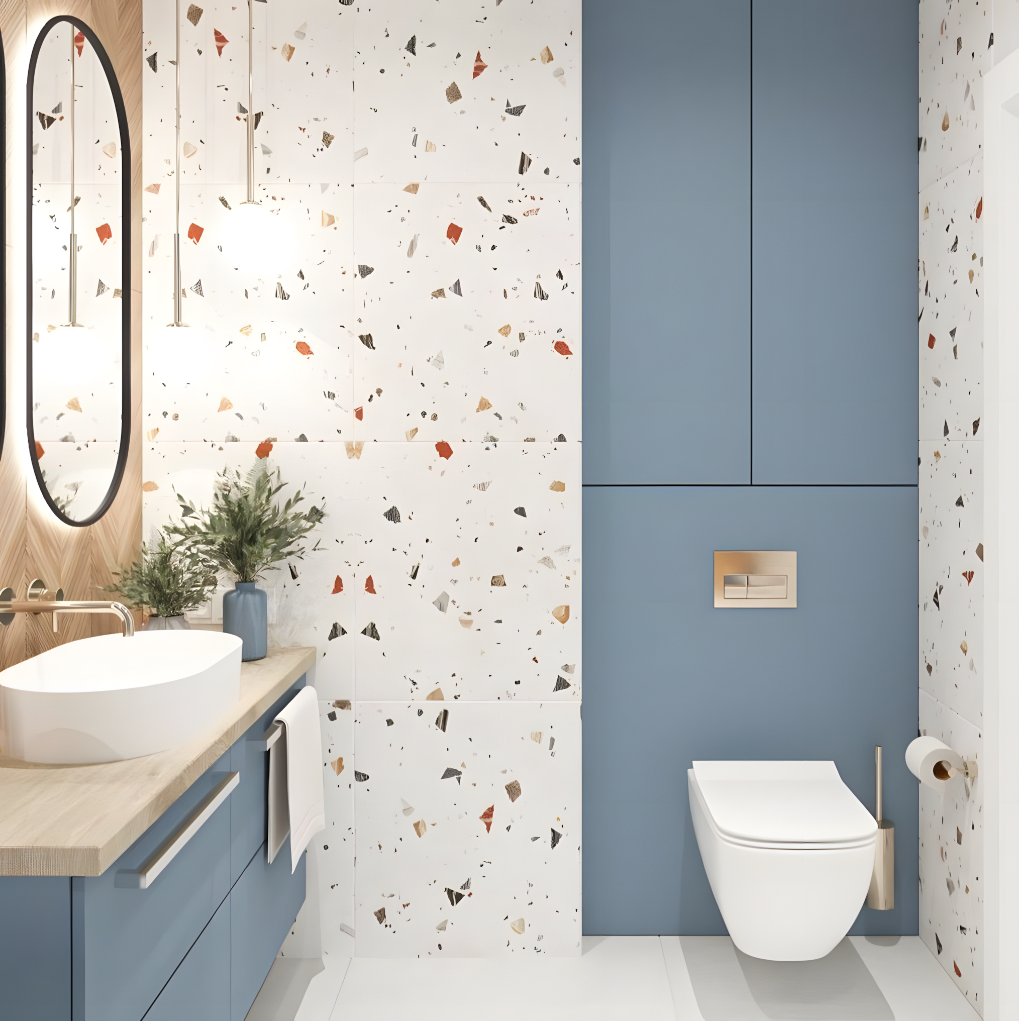 Modern Bathroom with Terrazzo Accents | Material Depot