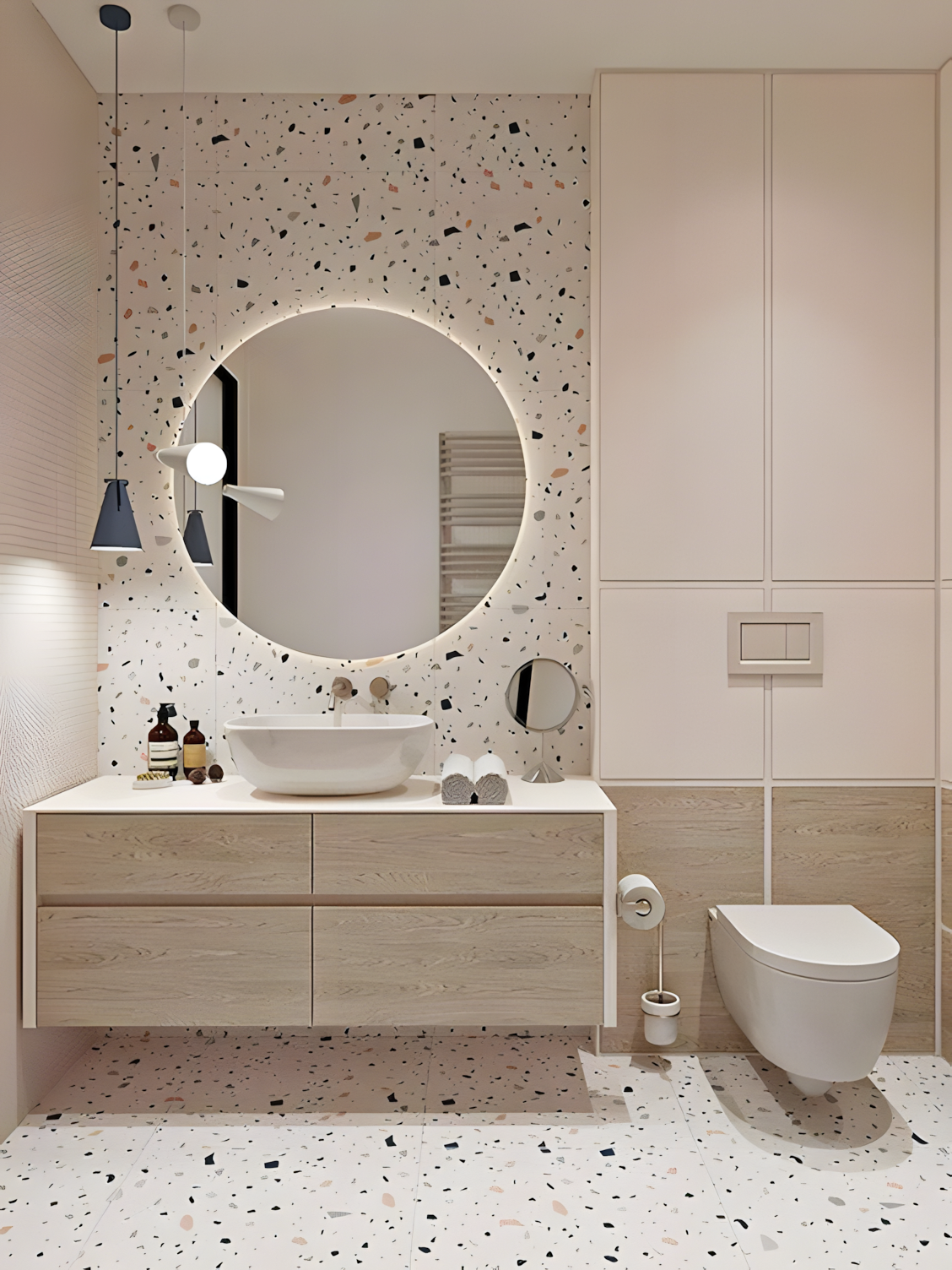 Modern Bathroom with Terrazzo Accents | Material Depot