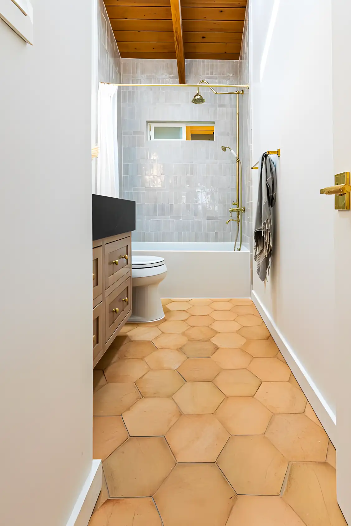 Modern Bathroom With White Subway Tiles | Material Depot