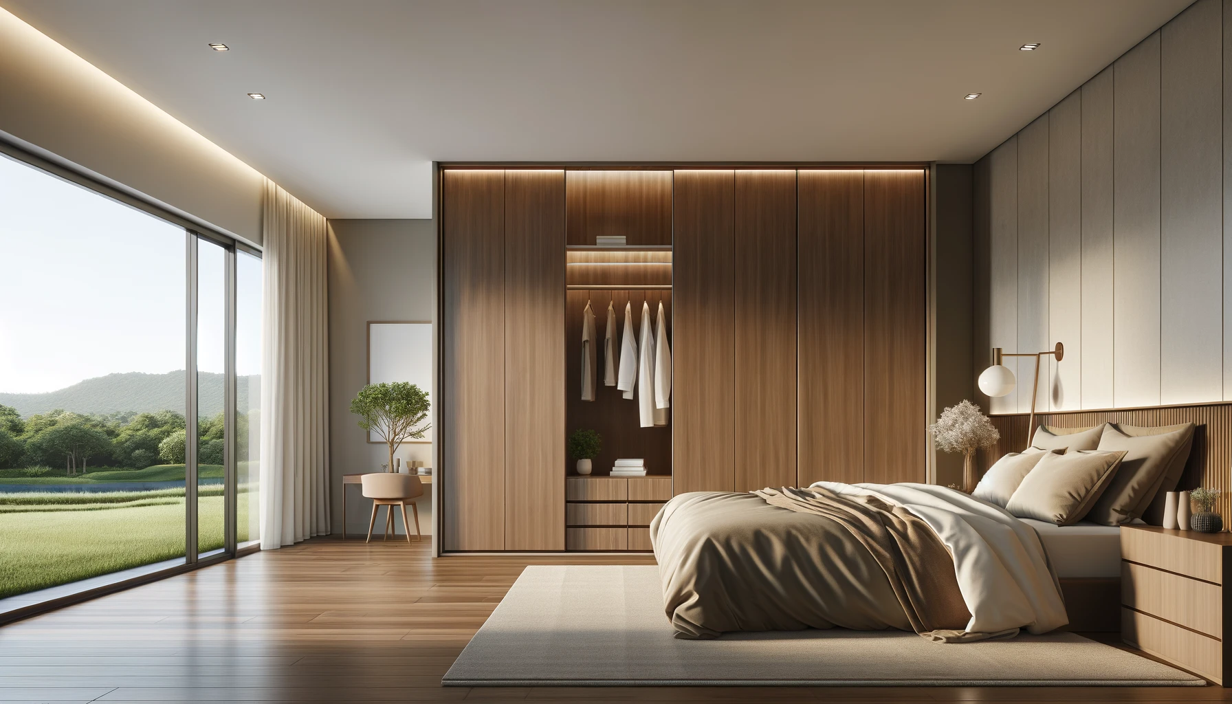 Modern Bedroom Design Merging Nature with Wooden Aesthetics | Material Depot