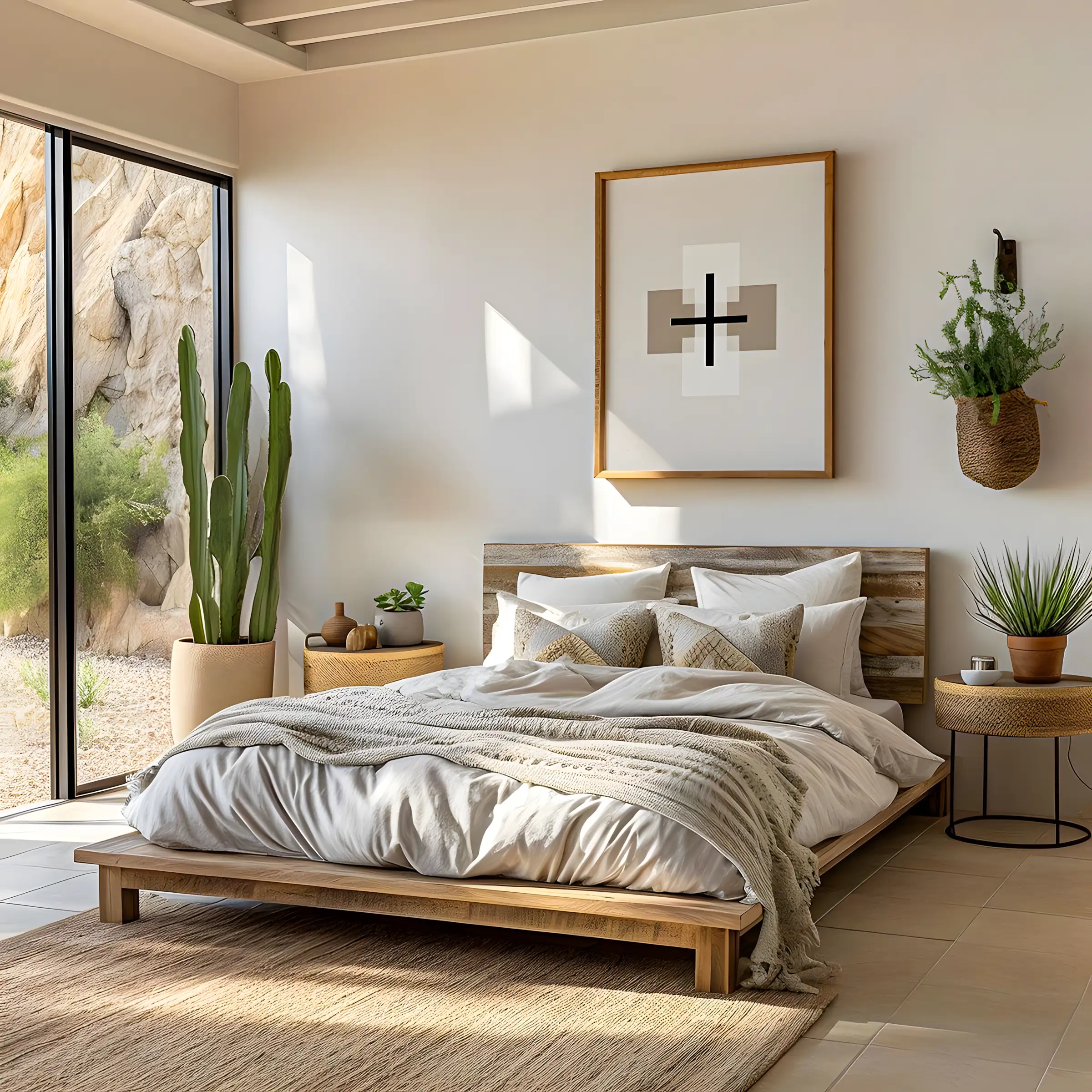 Modern Desert Oasis Bedroom with Neutral Accents | Material Depot